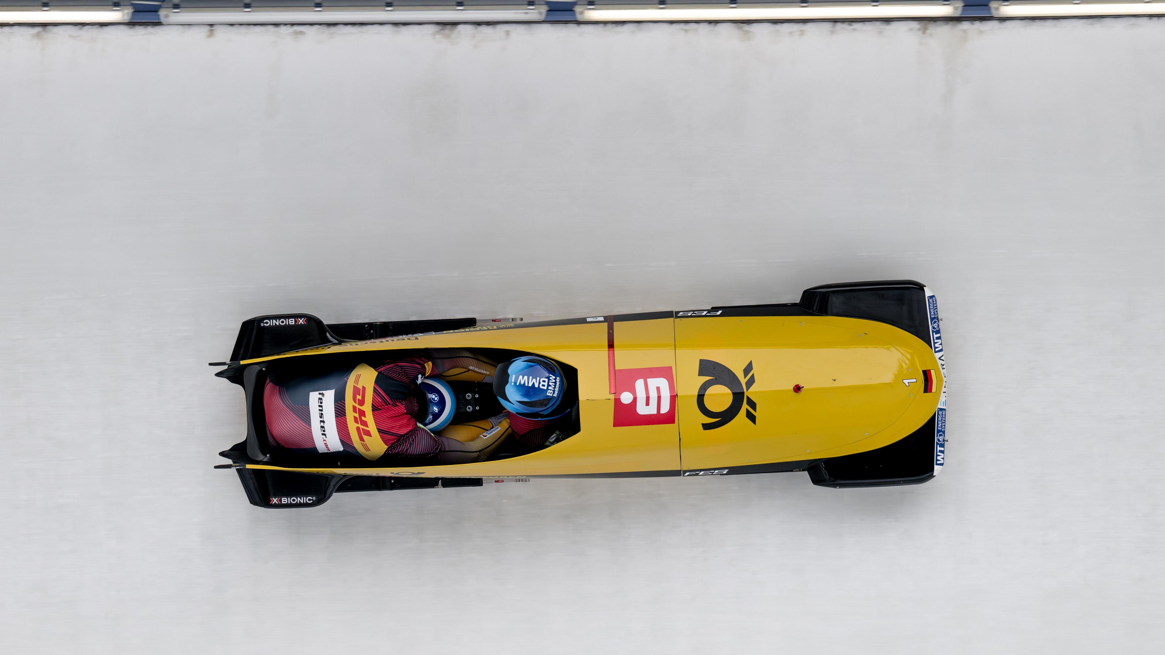 Francesco Friedrich and Simon Wulff (GER) in action in Altenberg, Germany