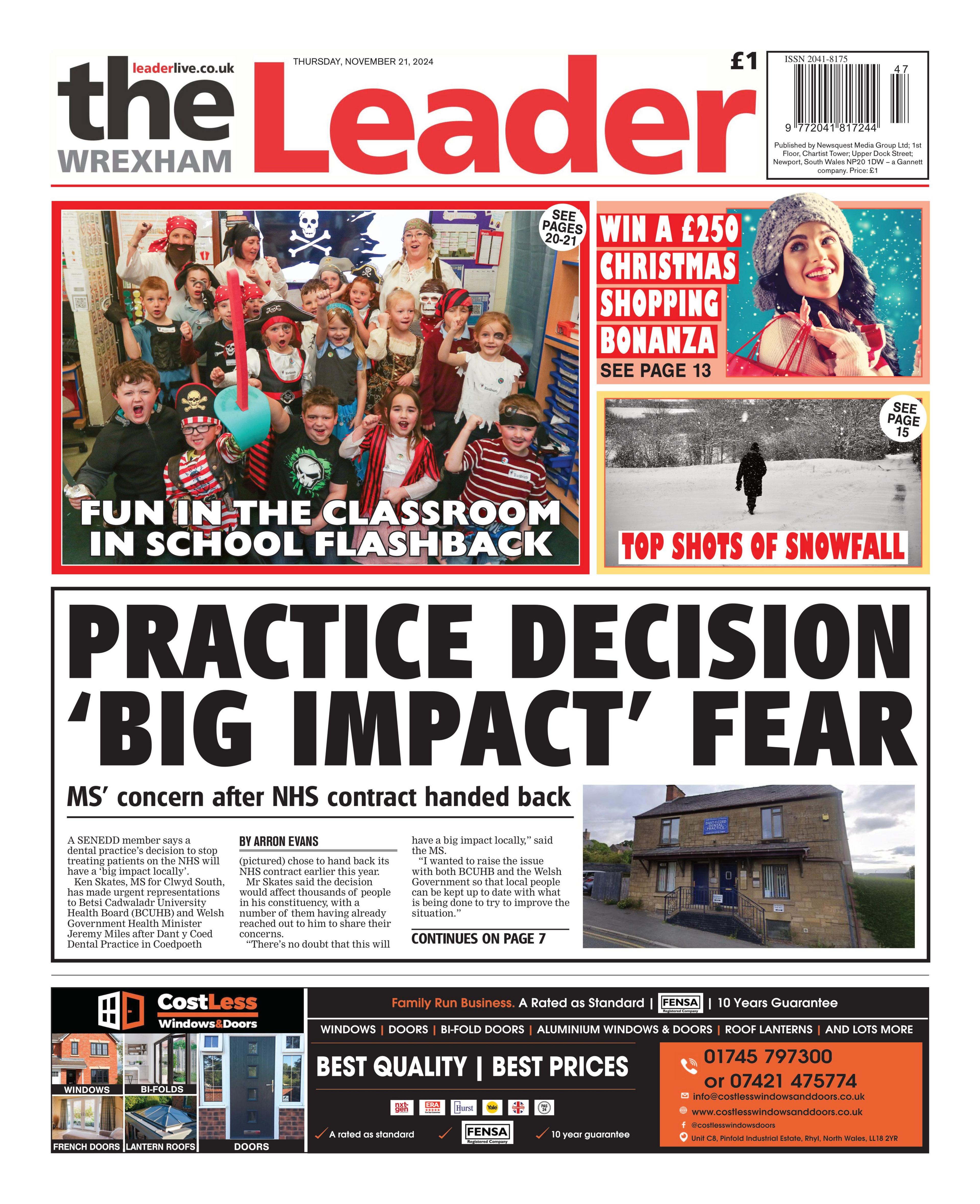 Wrexham Leader front page