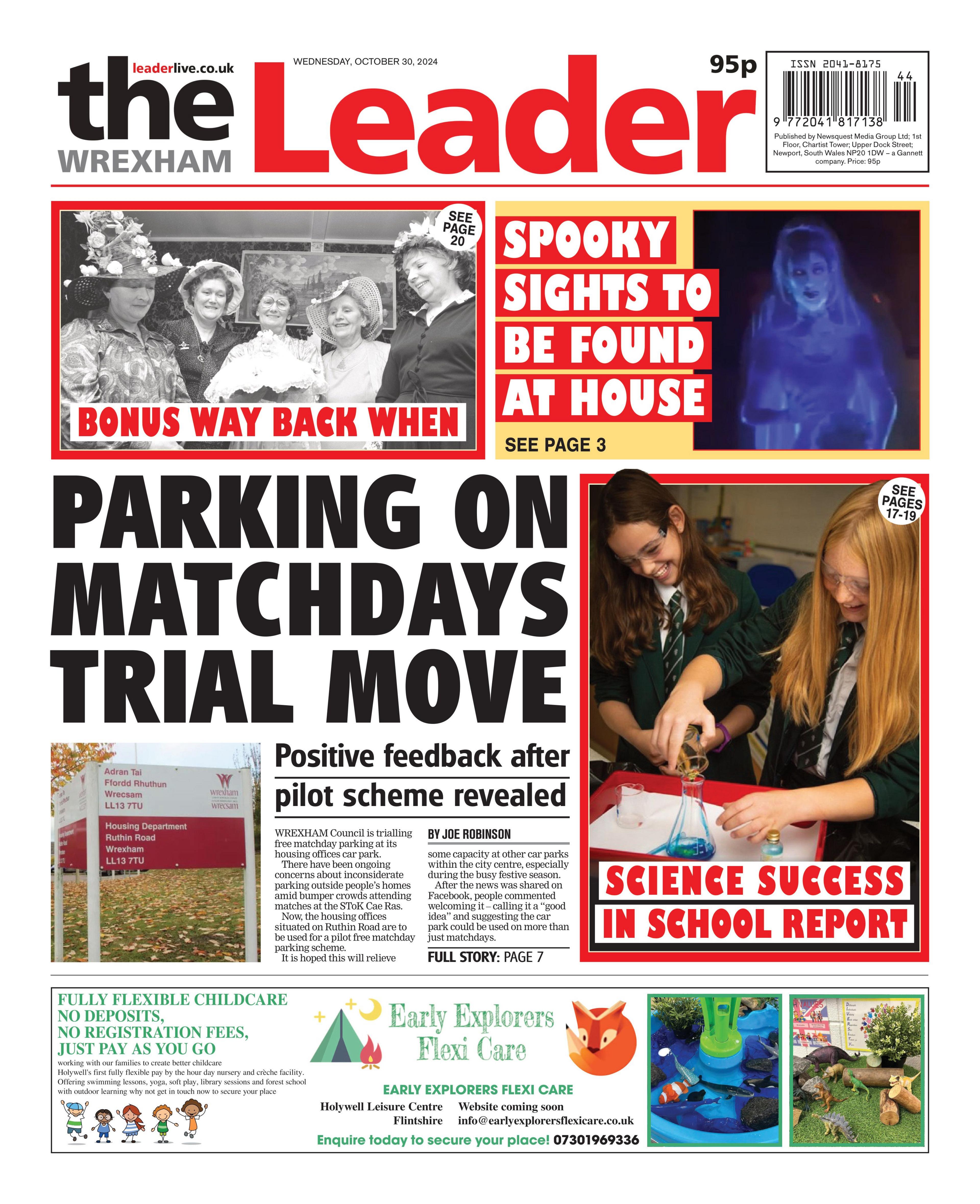 Wrexham Leader front page 