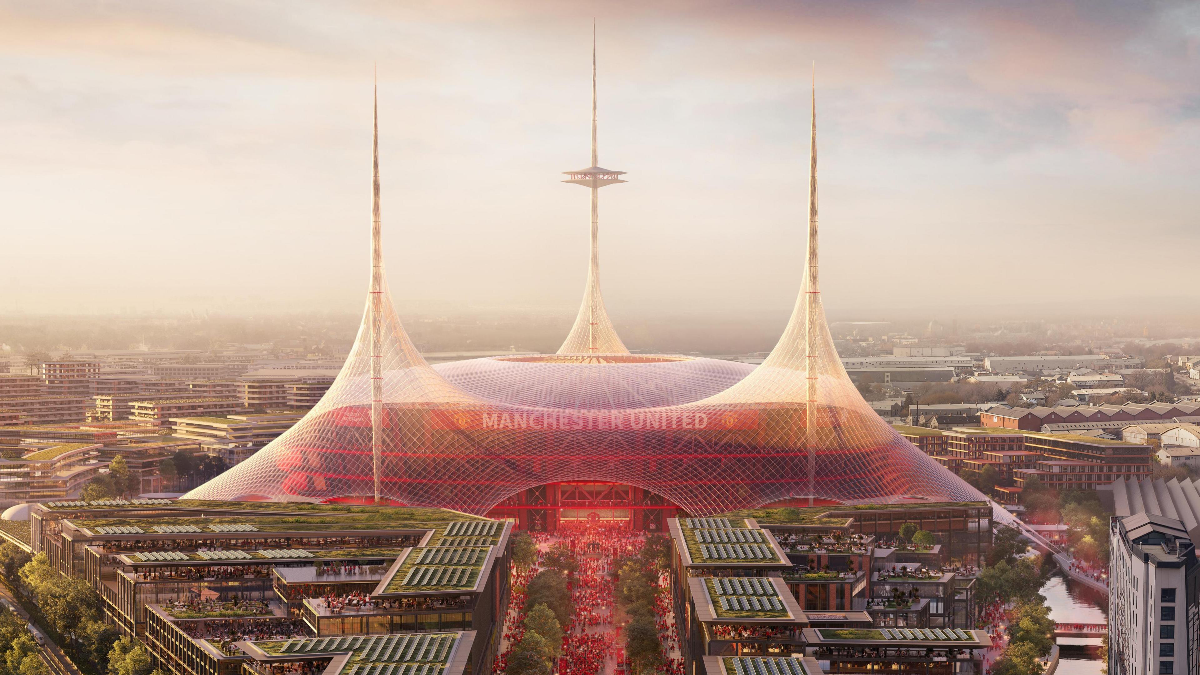 Artists' impression of new Manchester United stadium