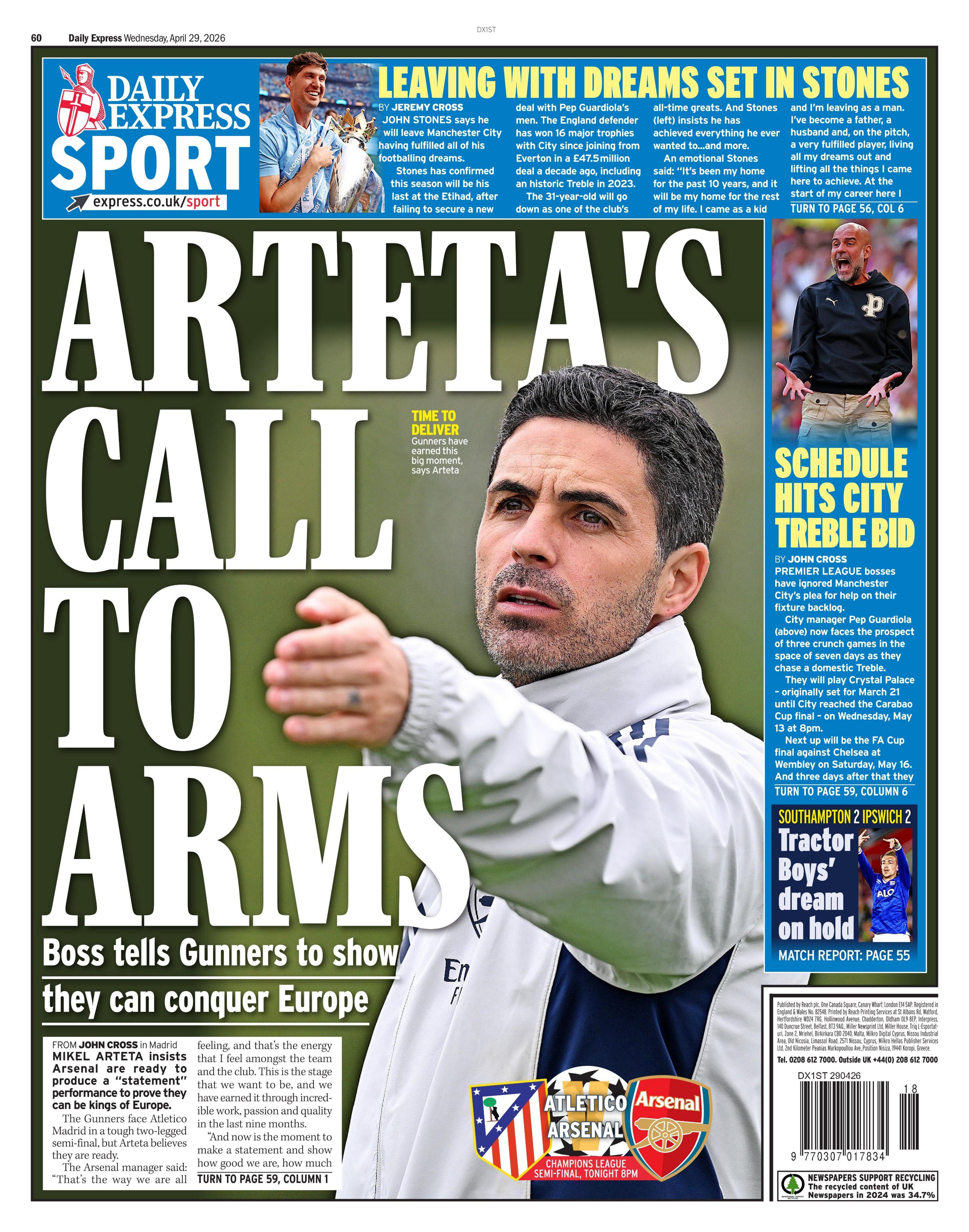 Daily Express back page