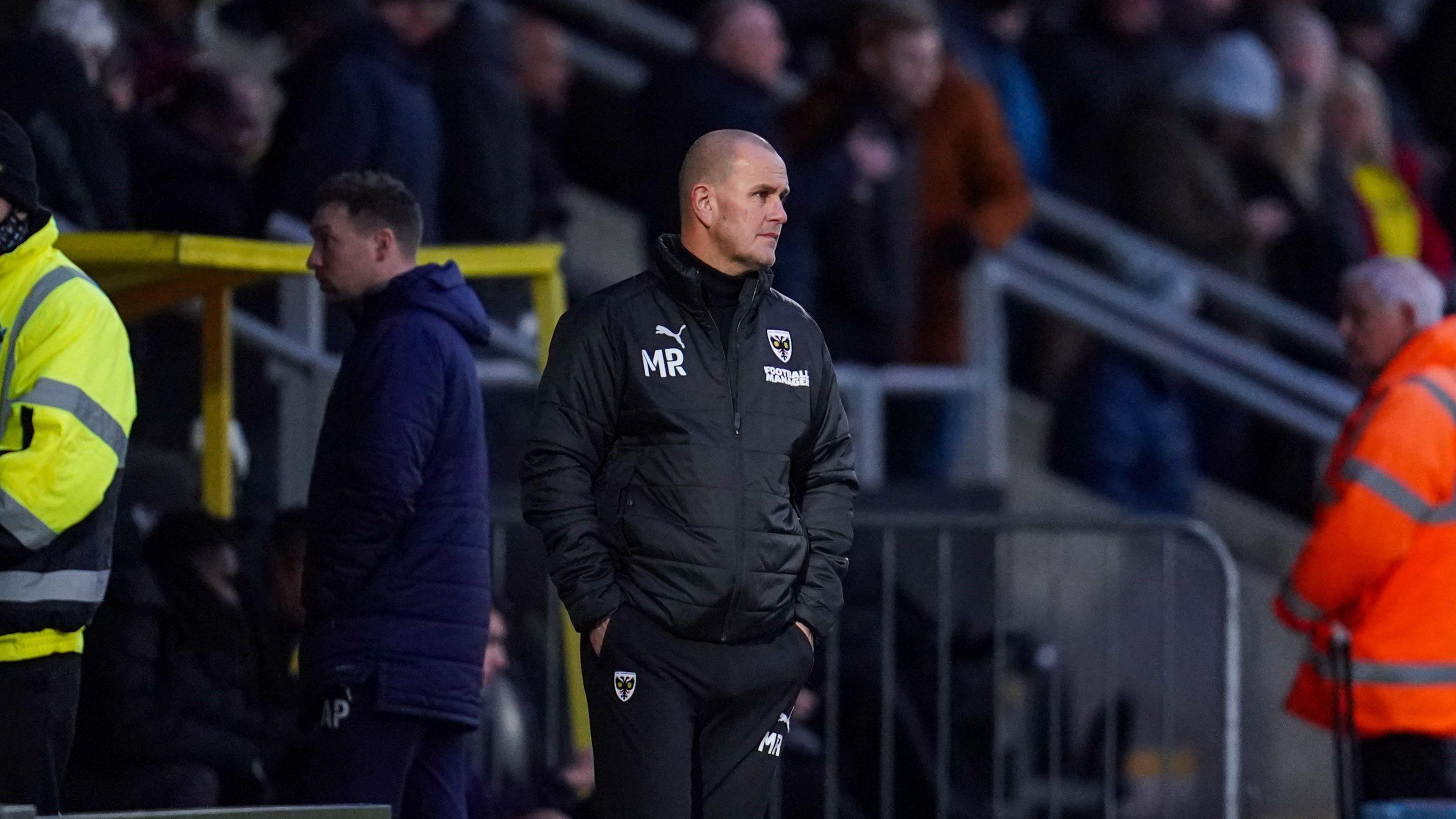 Mark Robinson on the touchline at Wimbledon.