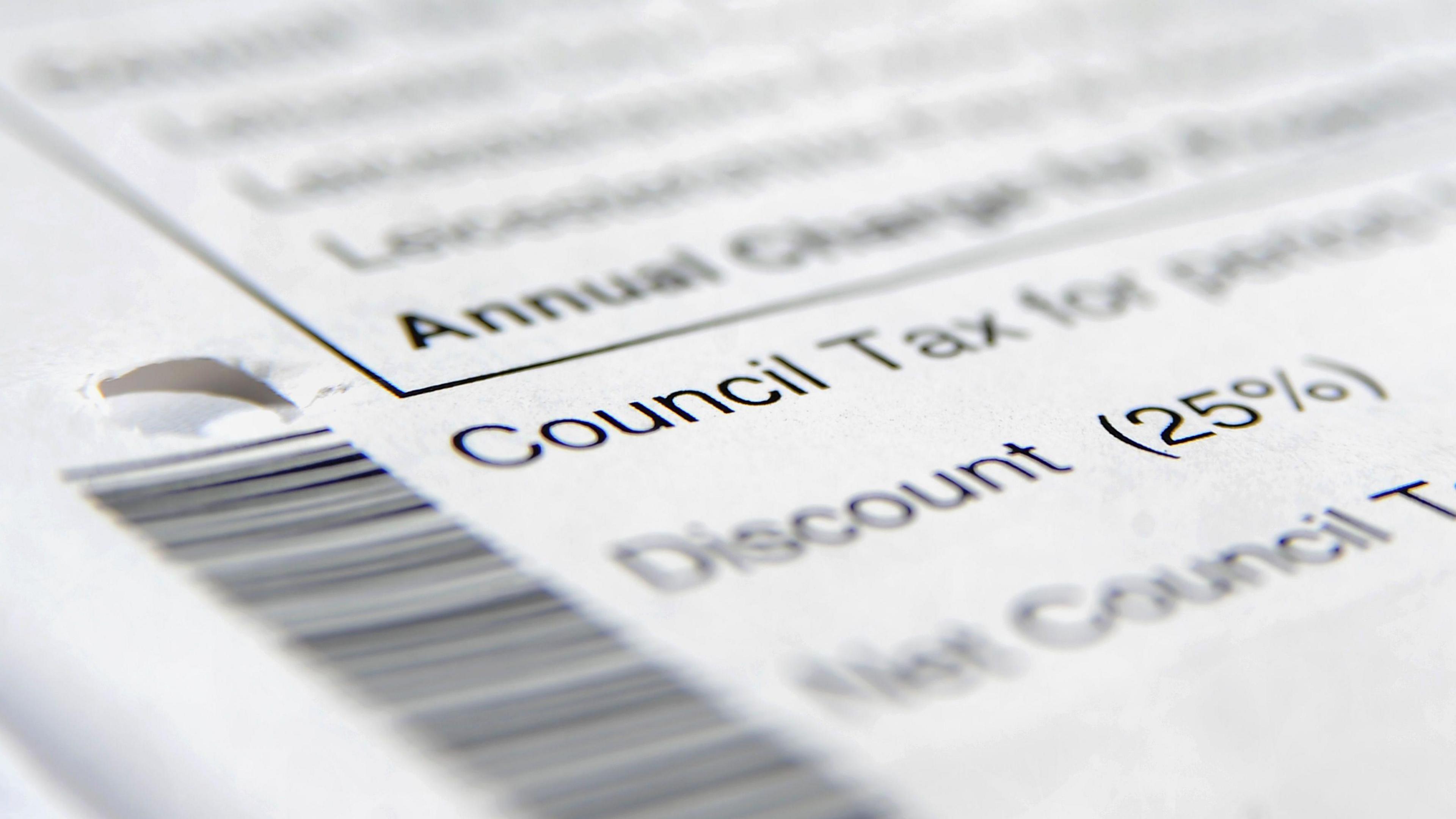 A closeup of a council tax bill.