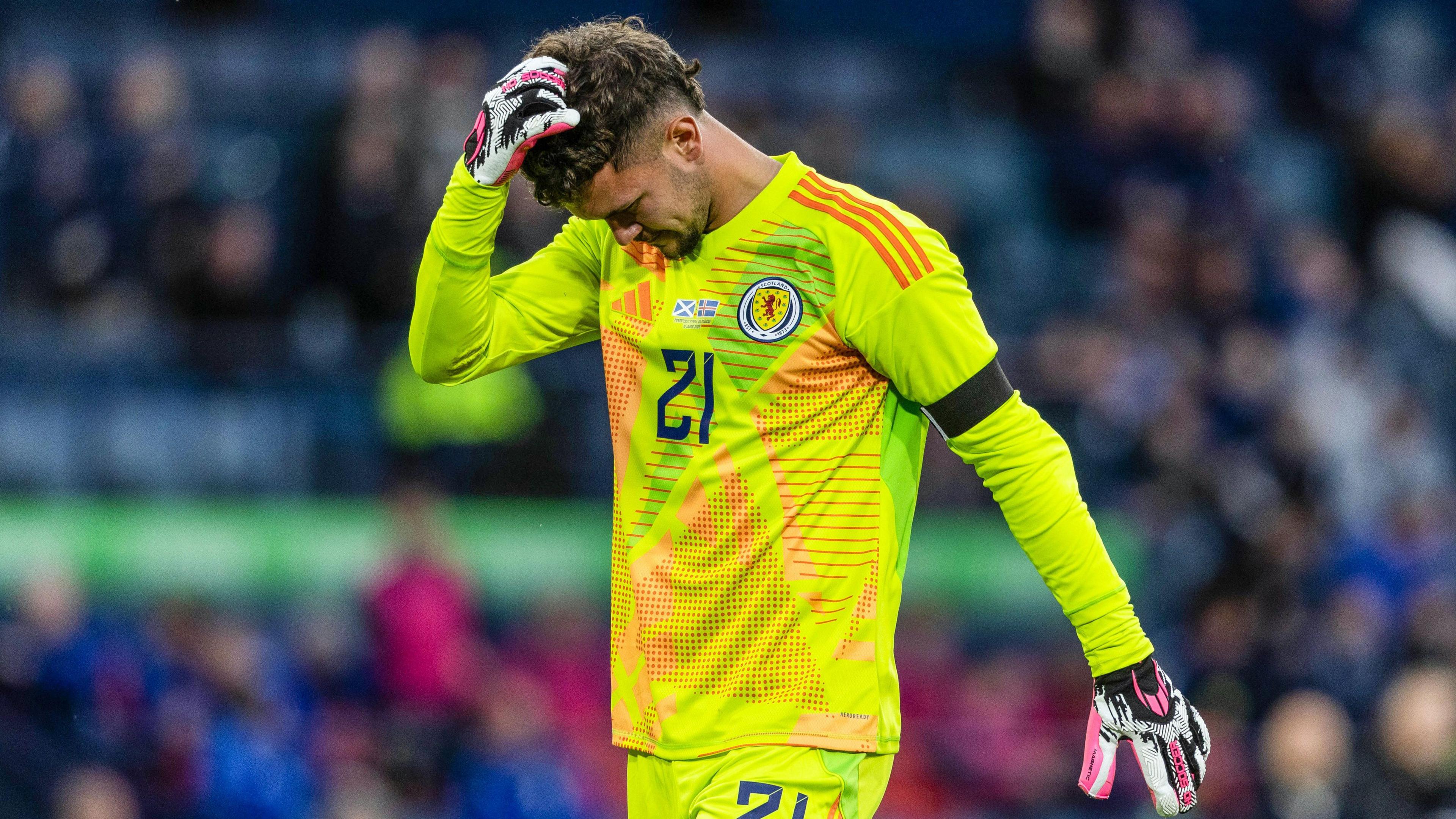 Cieran Slicker looks dejected