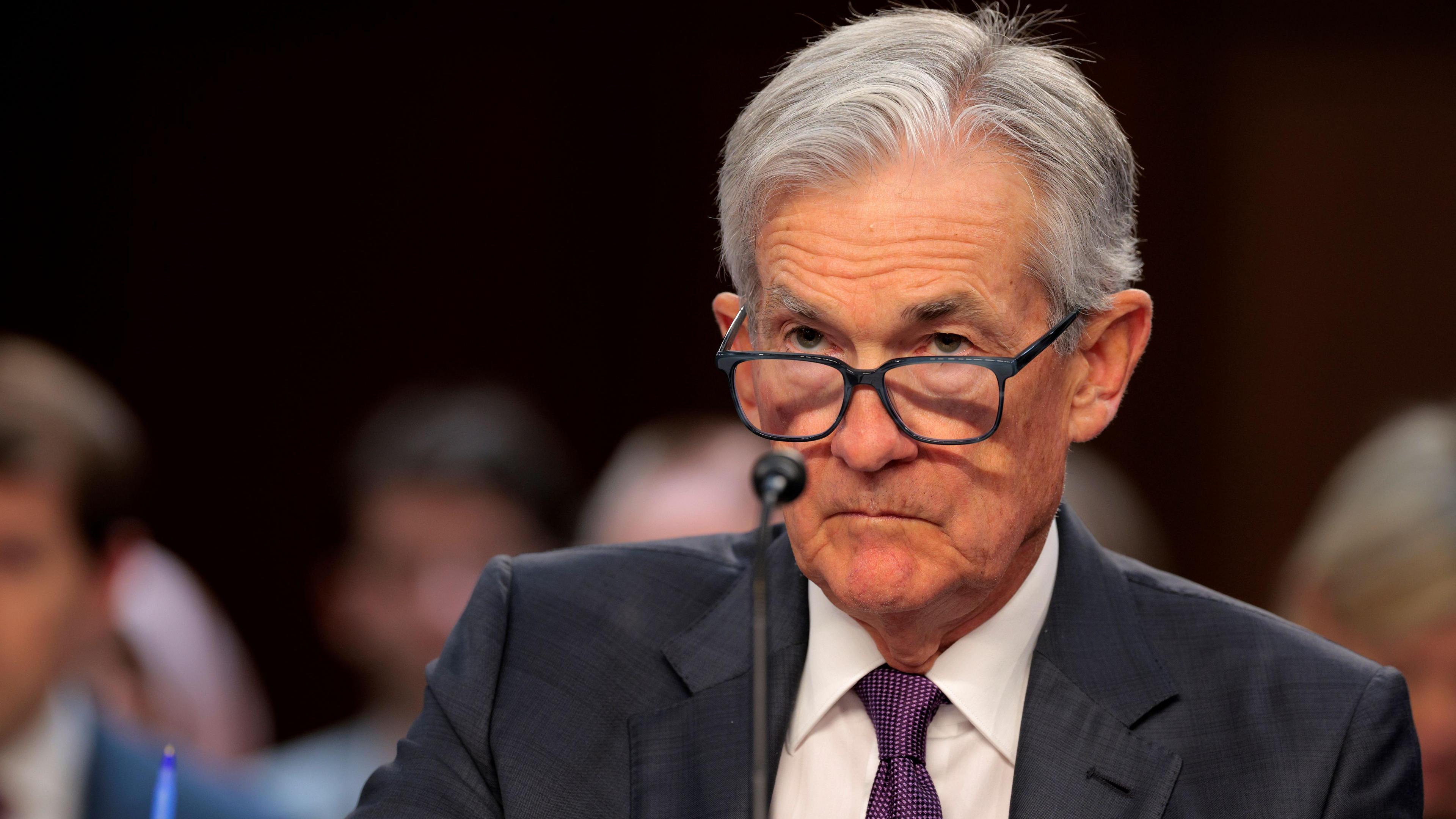Federal Reserve Chair Jerome Powell testifies before the Senate Banking Committee in the Hart Senate Office Building on Capitol Hill on February 11, 2025 in Washington, DC