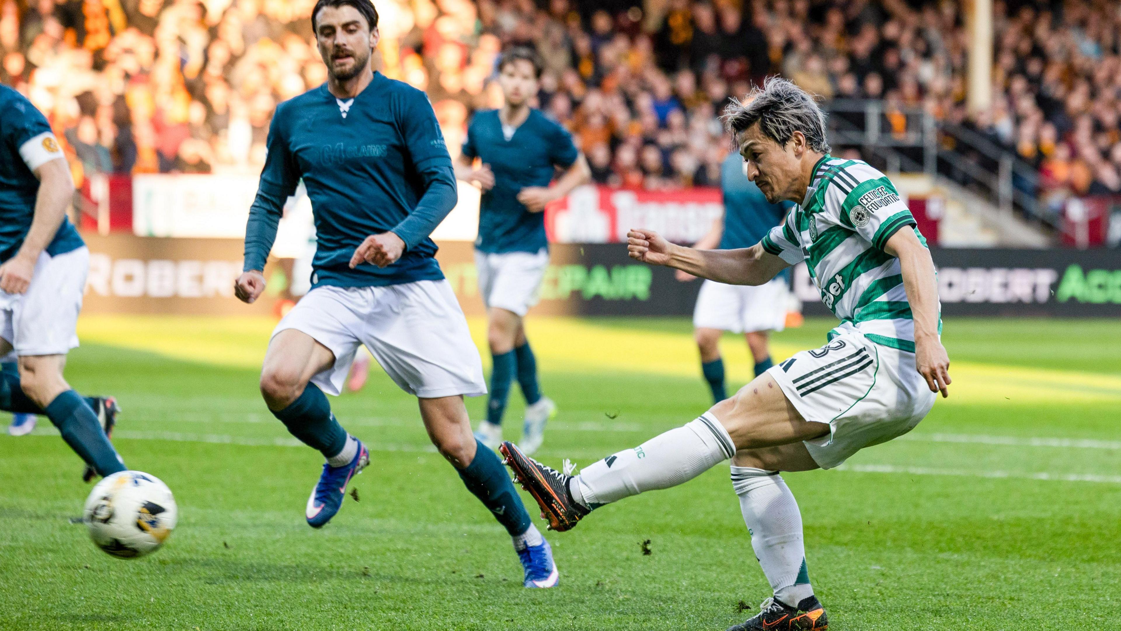 Daizen Maeda levels for Celtic to halt Hearts' celebrations