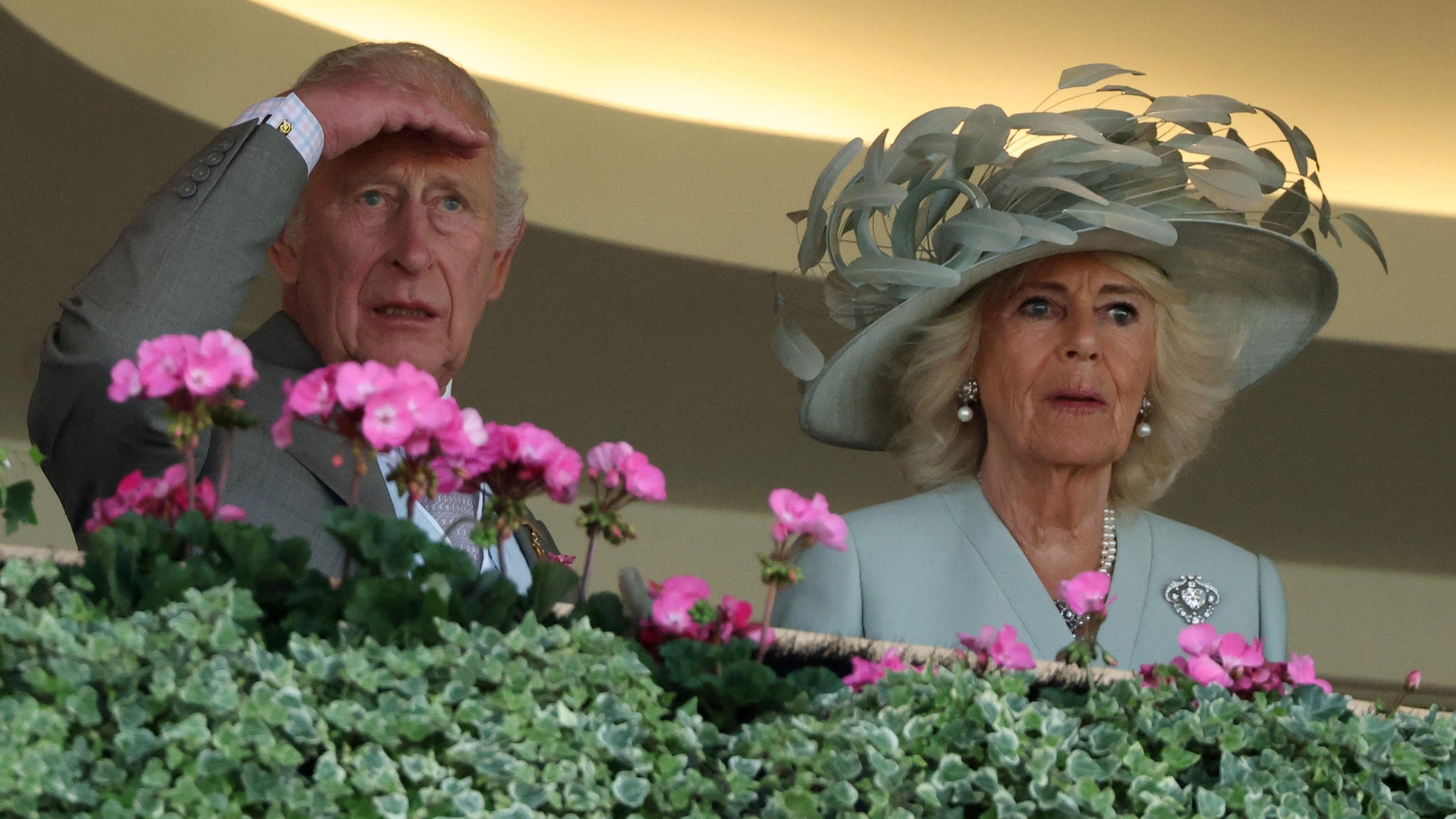 King Charles and Queen Camilla watched their runner Reaching High finish ninth