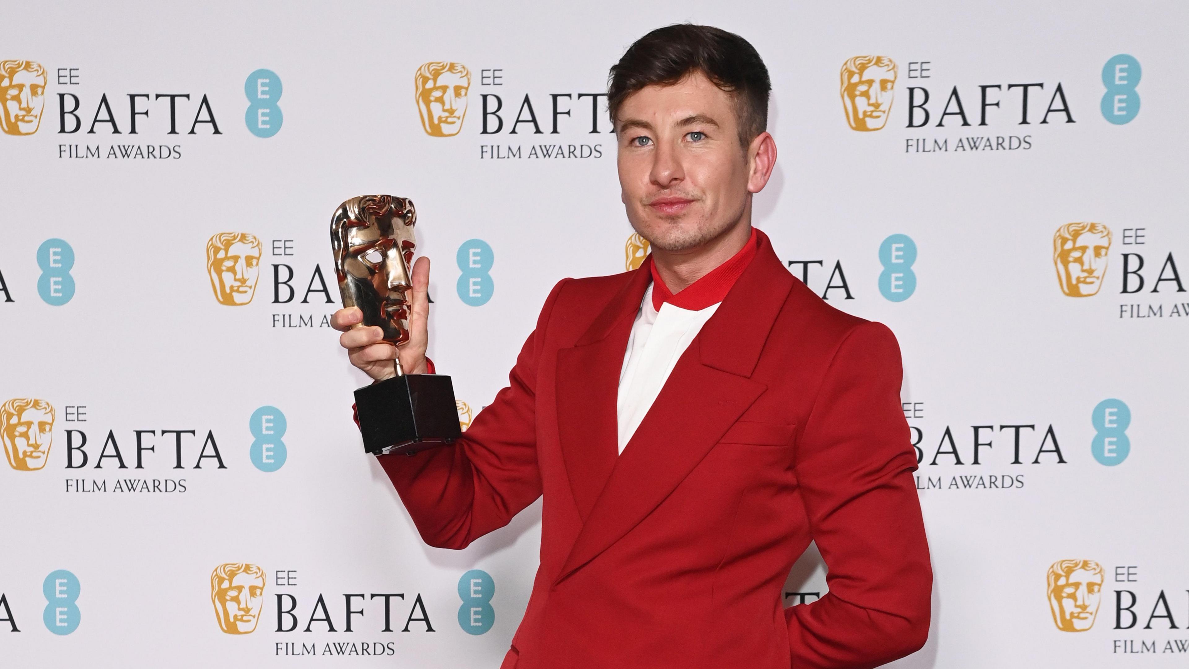 Keoghan with his Bafta for best supporting actor in The Banshees of Inisherin