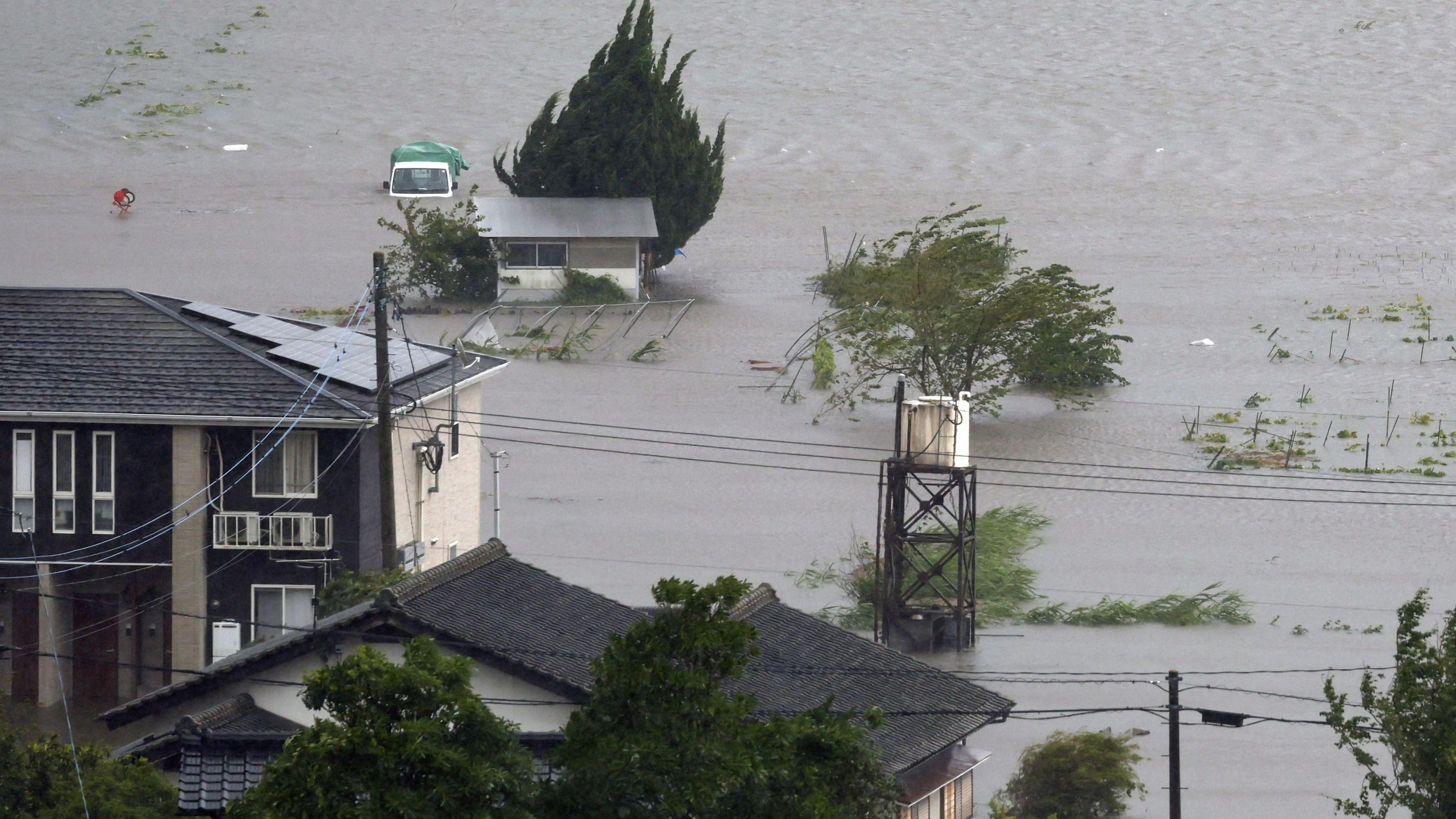 Flooded houses