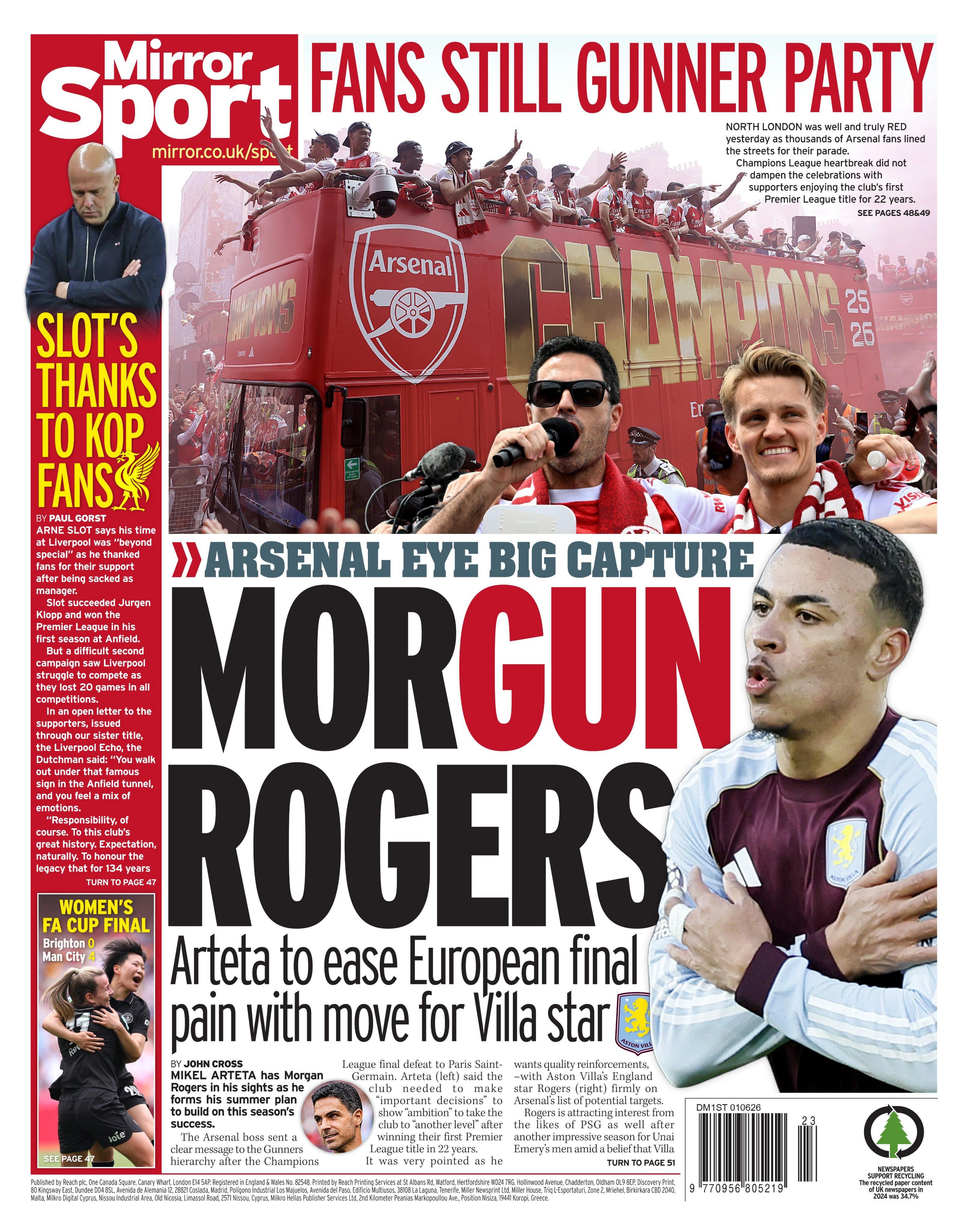 Daily Mirror back page