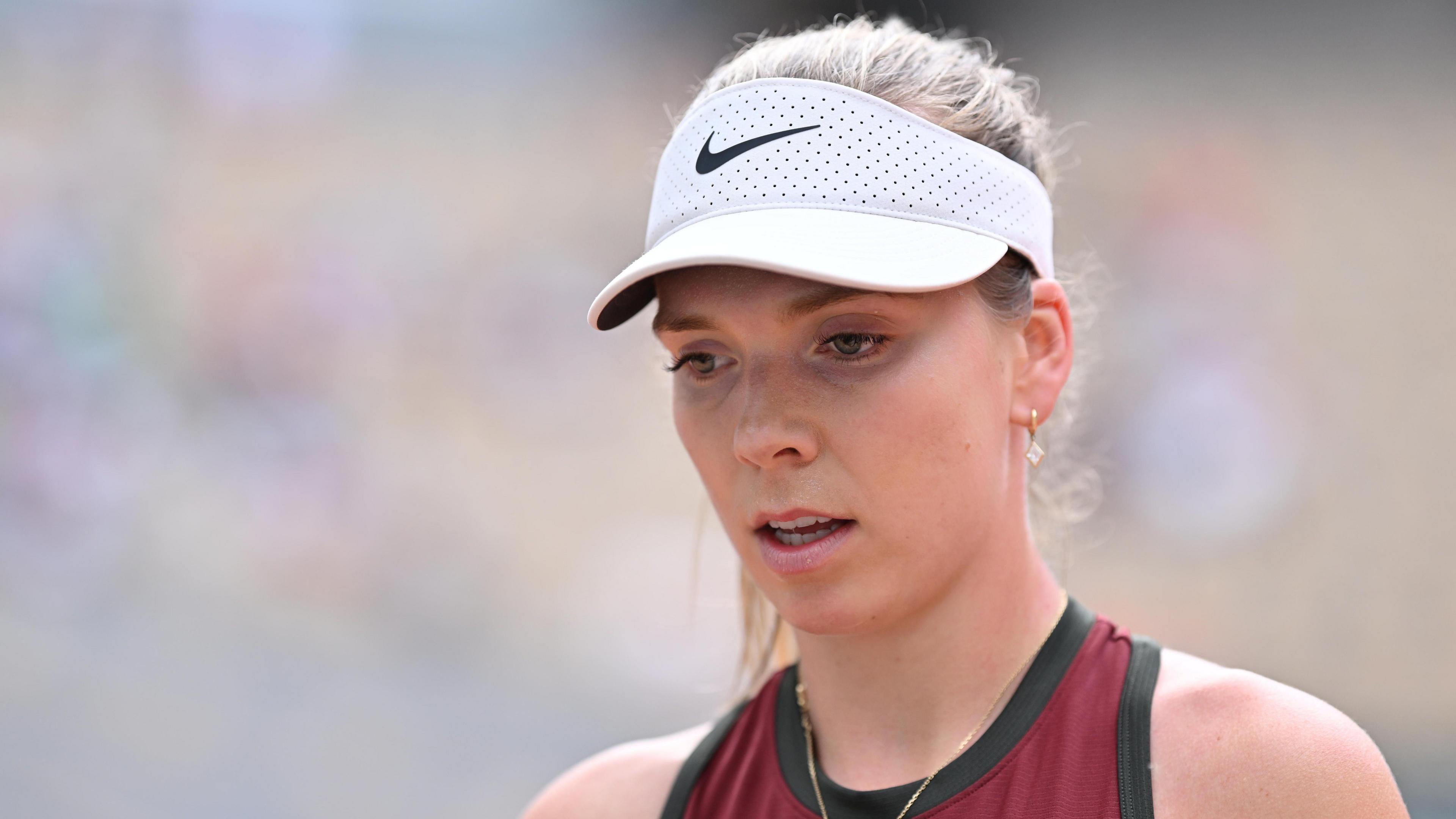 Katie Boulter looks subdued during her French Open defeat by Madison Keys
