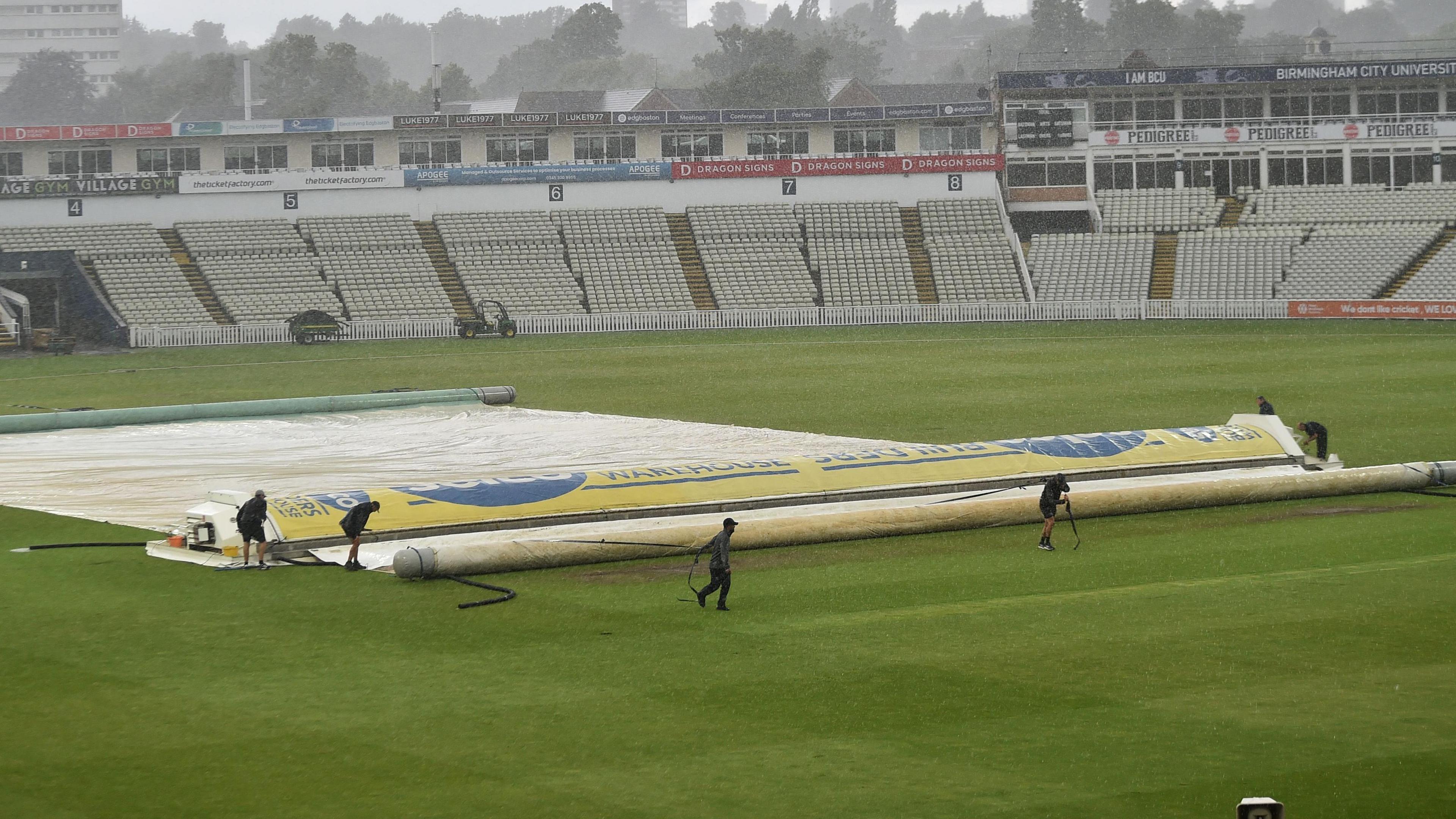 Covers on at Edgbaston