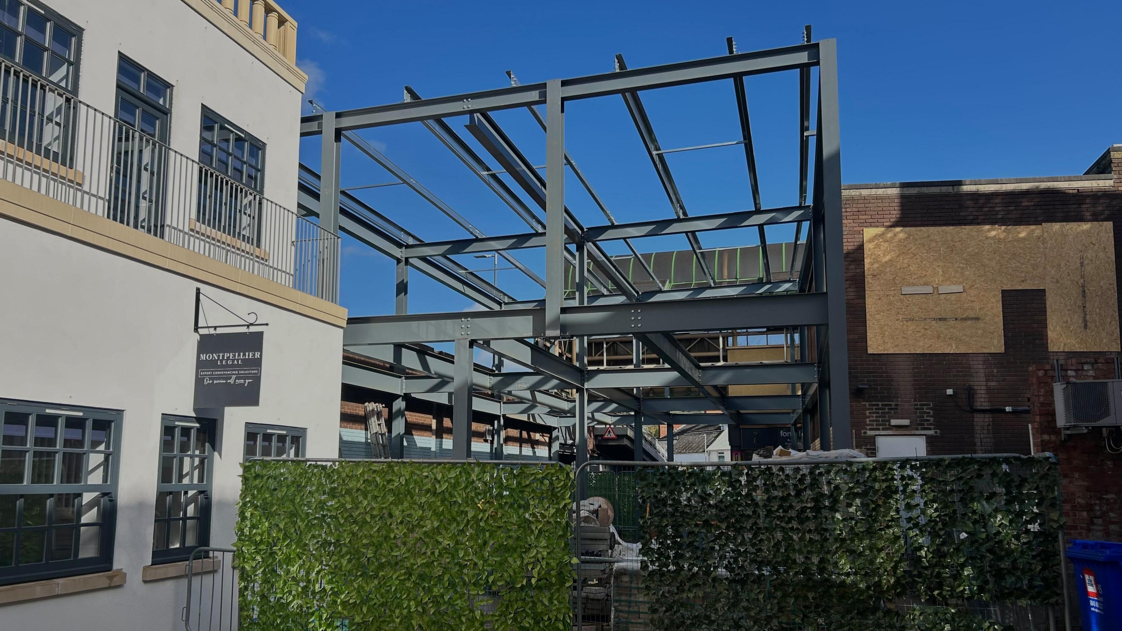 The building work of the new phase of development of the Five Valleys Shopping Centre