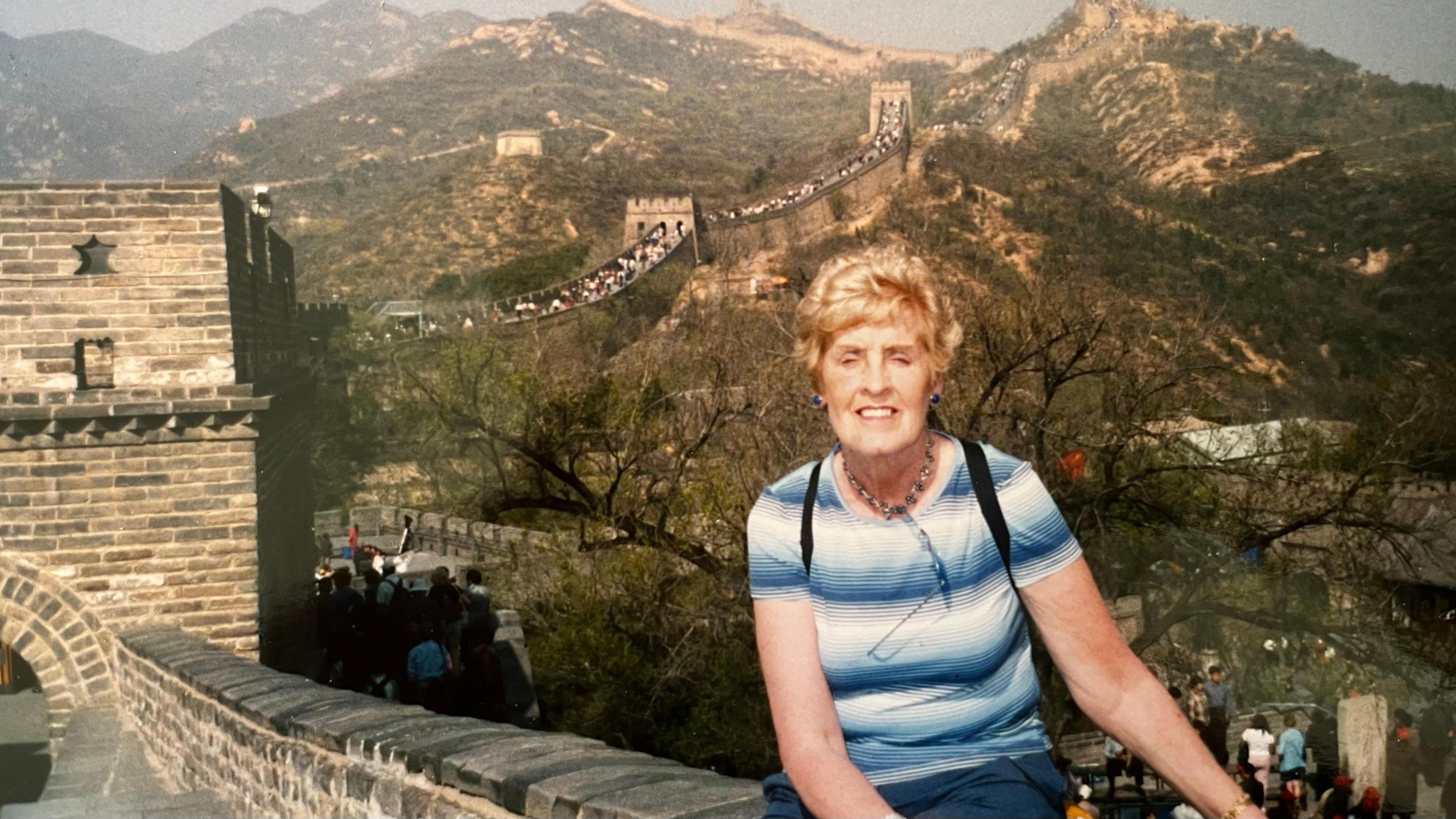 Mrs Wilson at the Great Wall of China