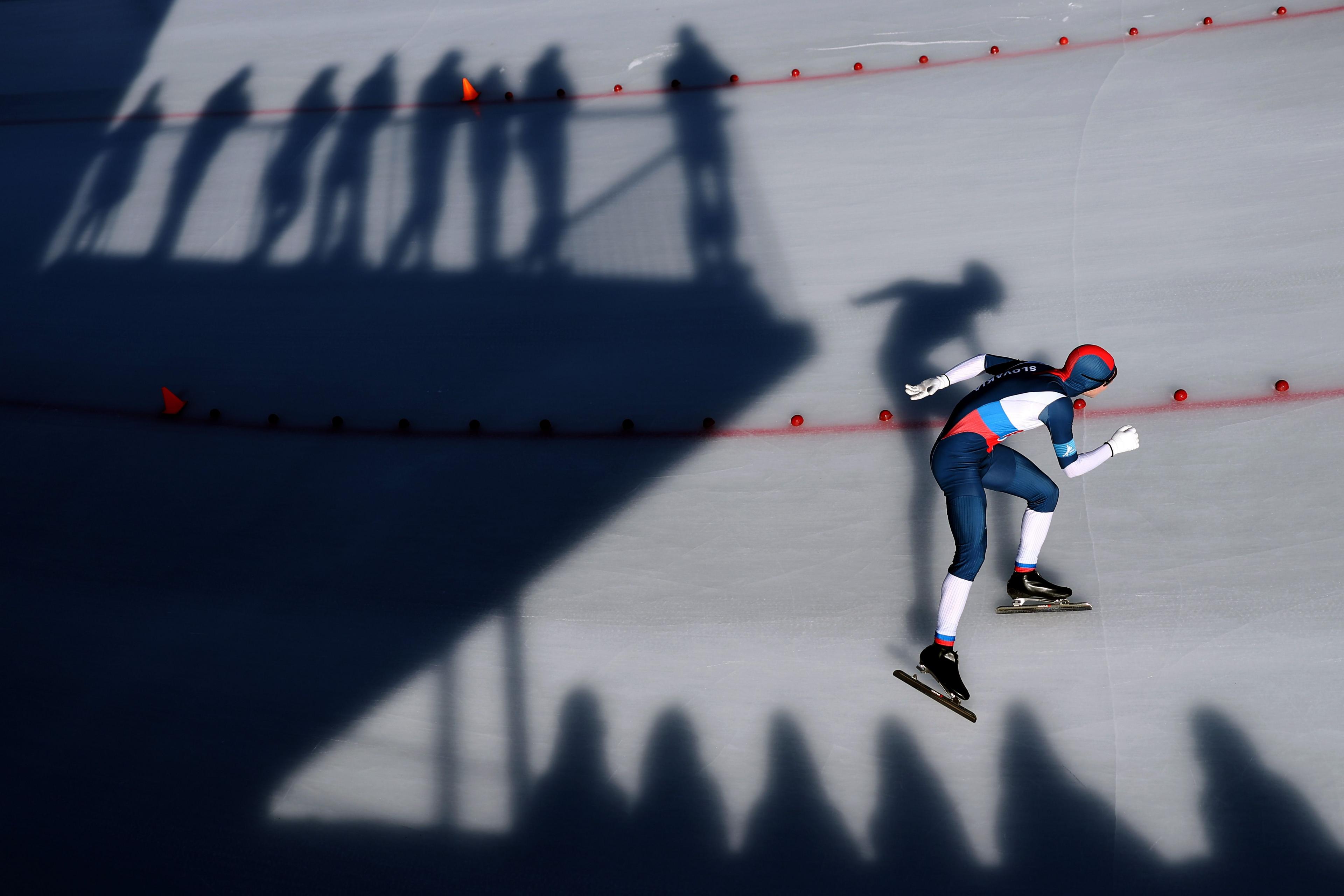 Slovakia's Adrian Vajansky competes in the 1500m race at the ISU Speed Skating Junior World Cup in Bolzano, Italy