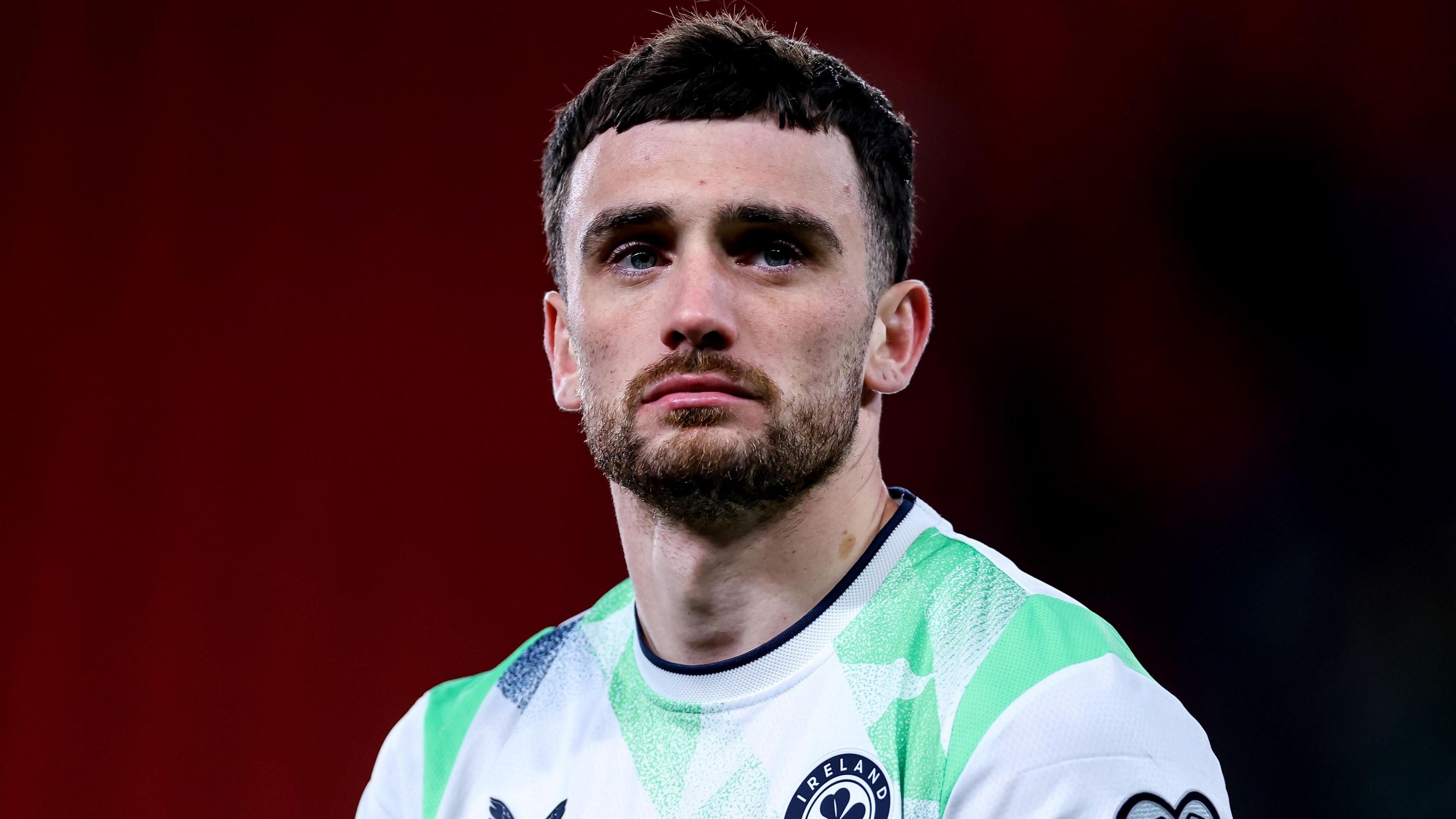 A dejected Troy Parrott after the Republic of Ireland's World Cup dream ended in Prague 