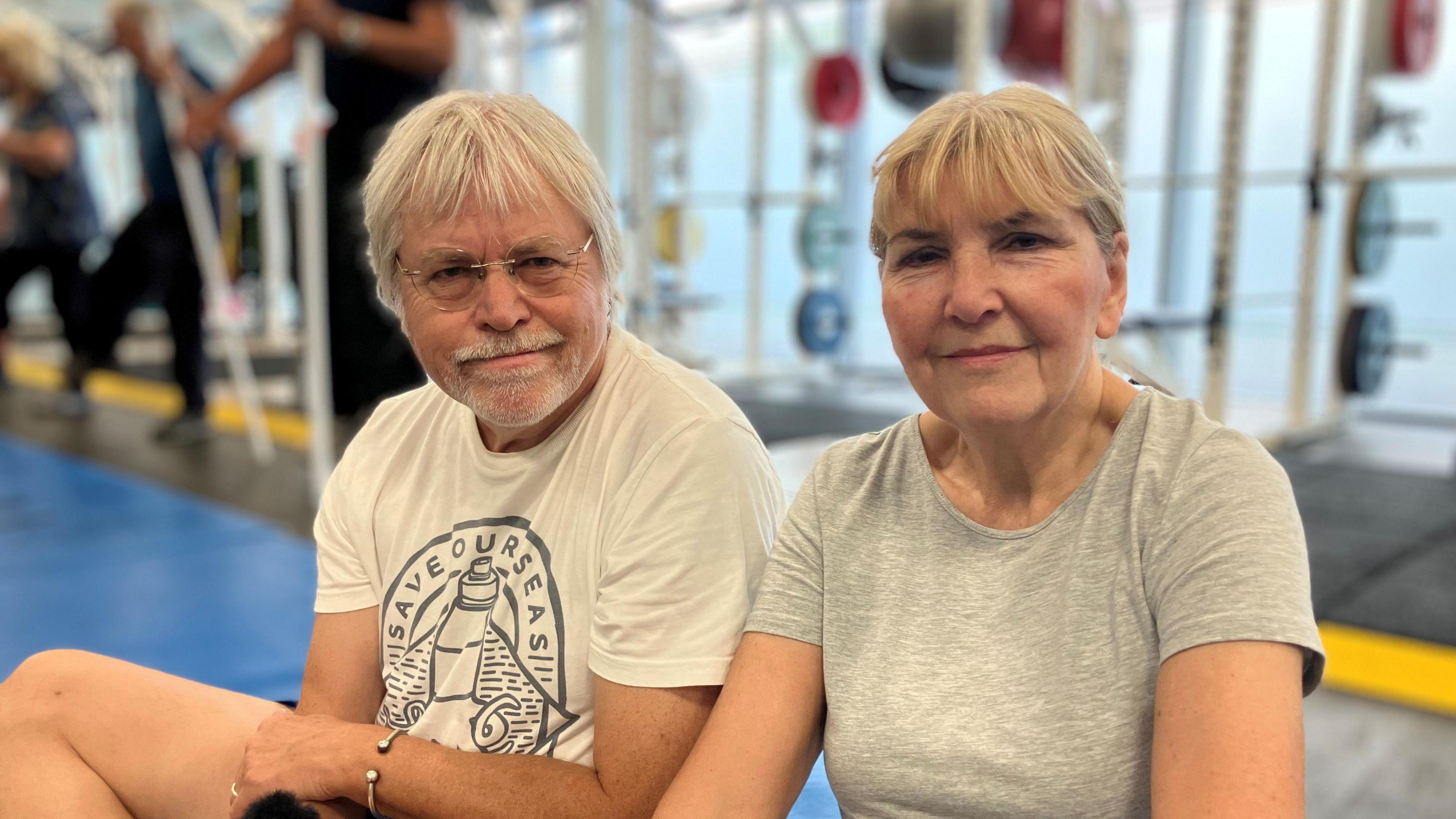 Martin and Carol in the gym