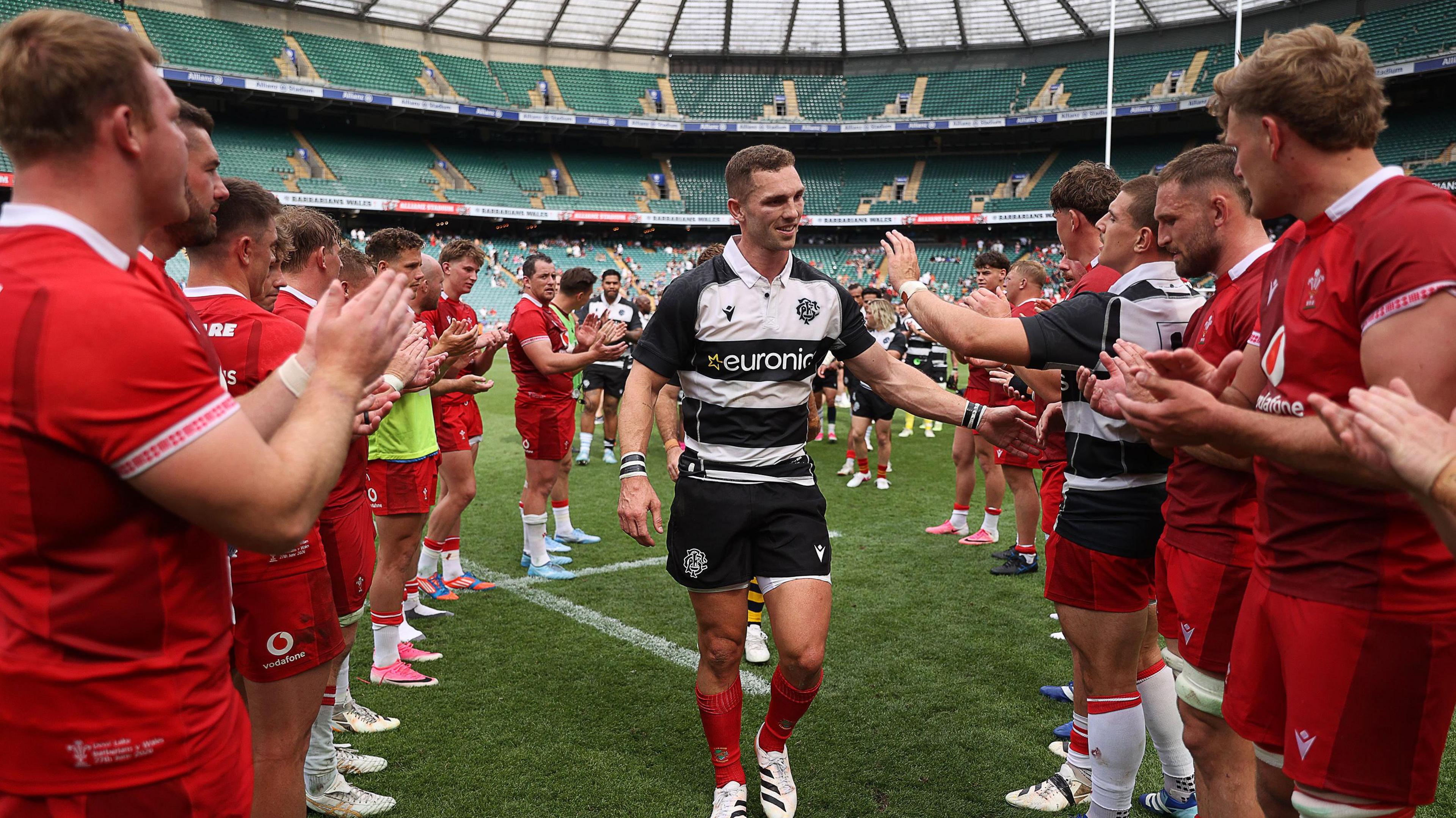 George North takes the applause of Wales