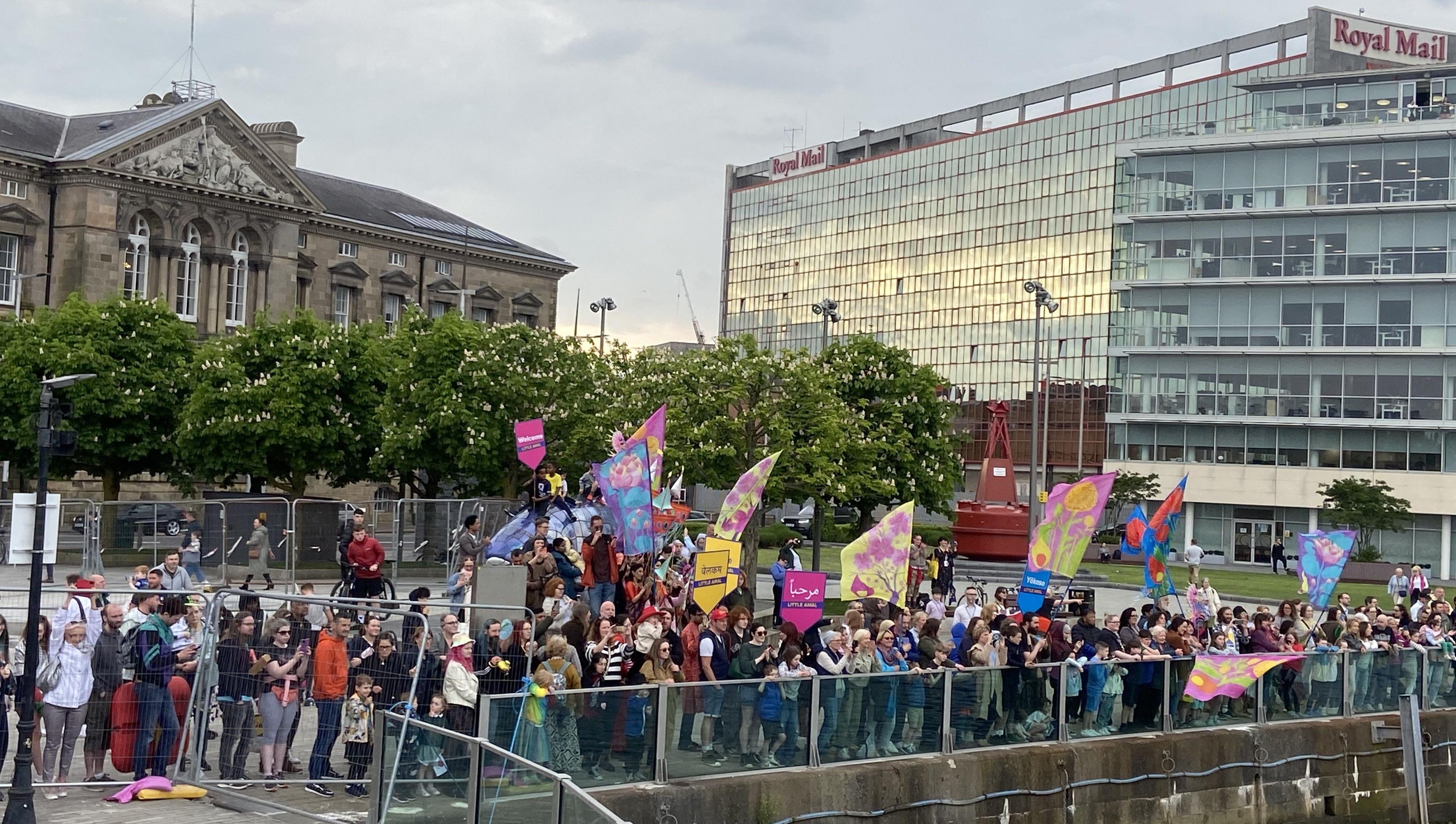 People along Donegall Quay