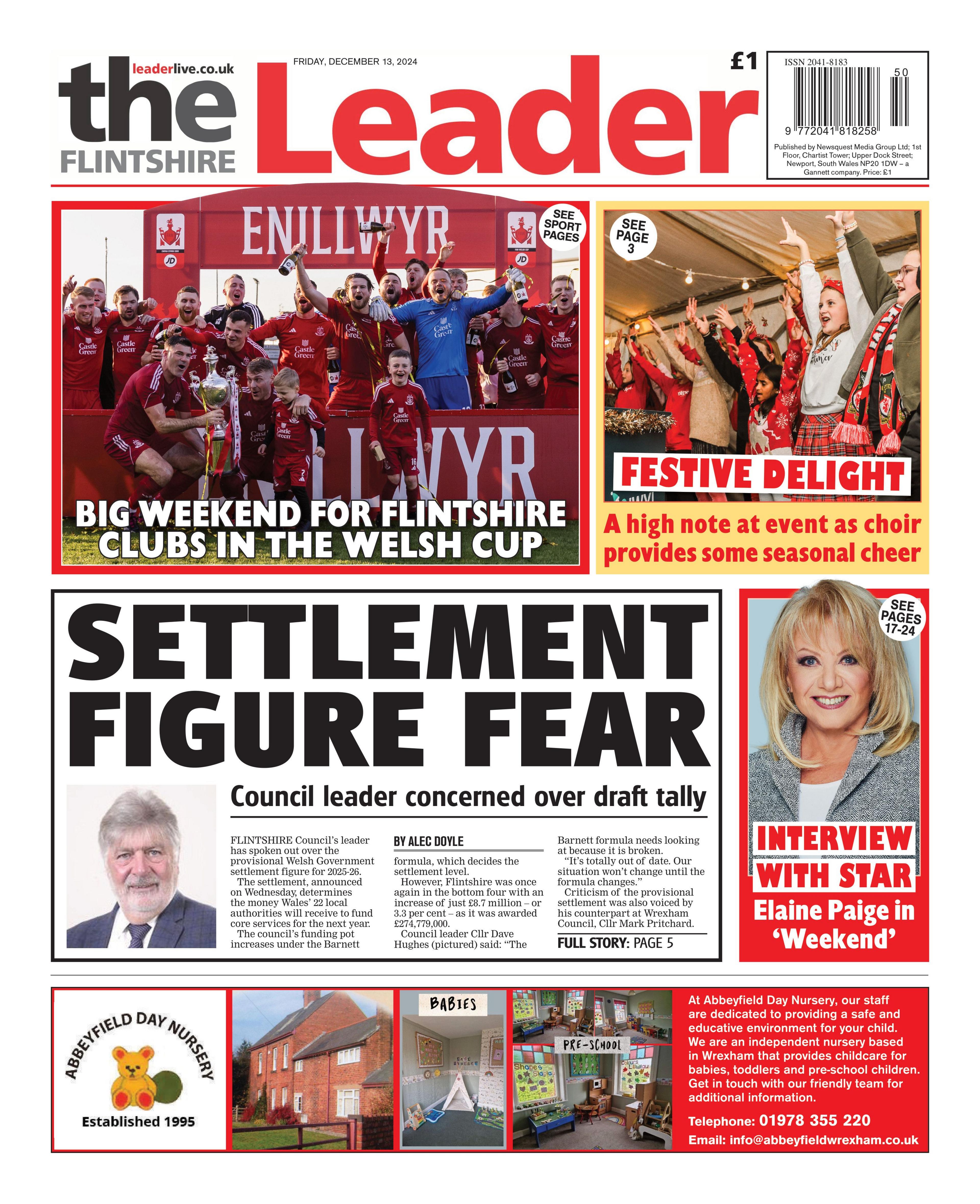 Front page of the Flintshire Leader