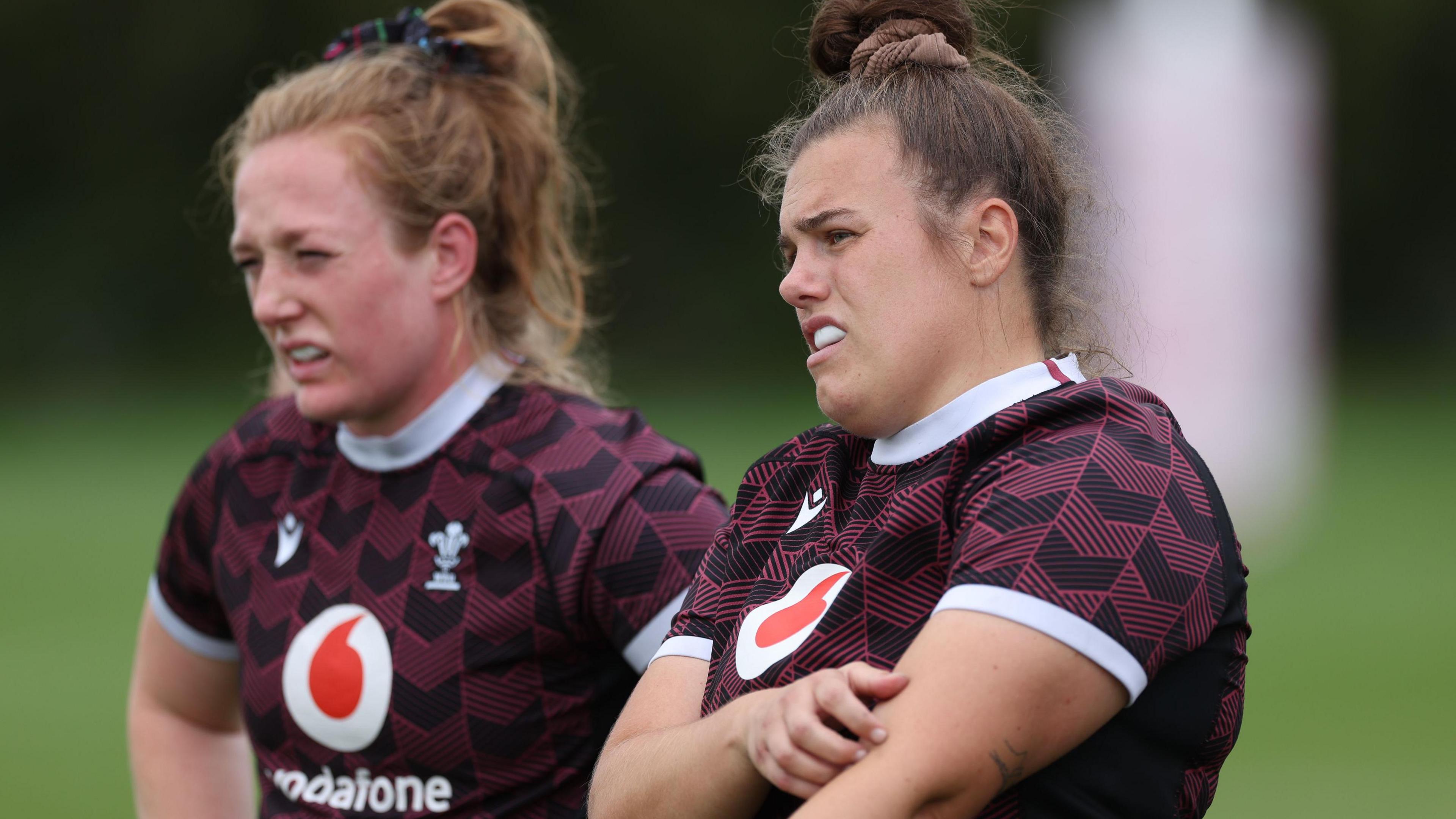 Abbie Fleming and Carys Phillips in Wales training 