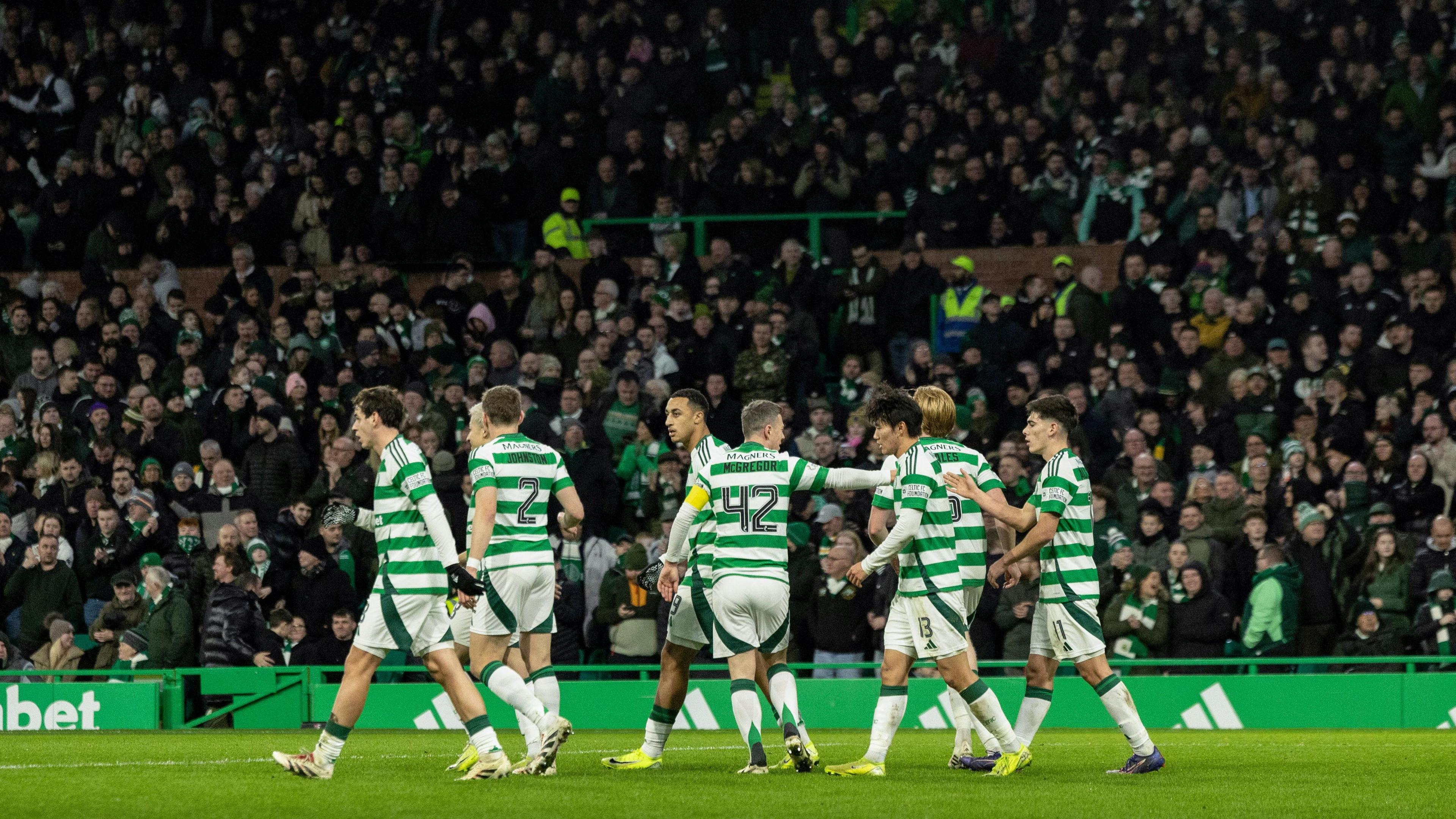 Celtic players celebrating