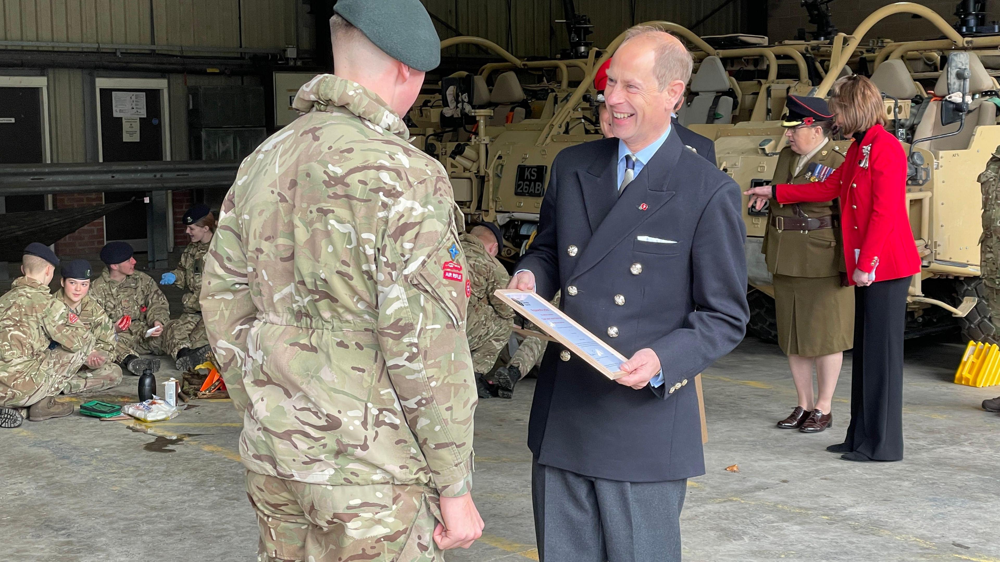 Prince Edward with Lance Corporal Dylan Fuggatt