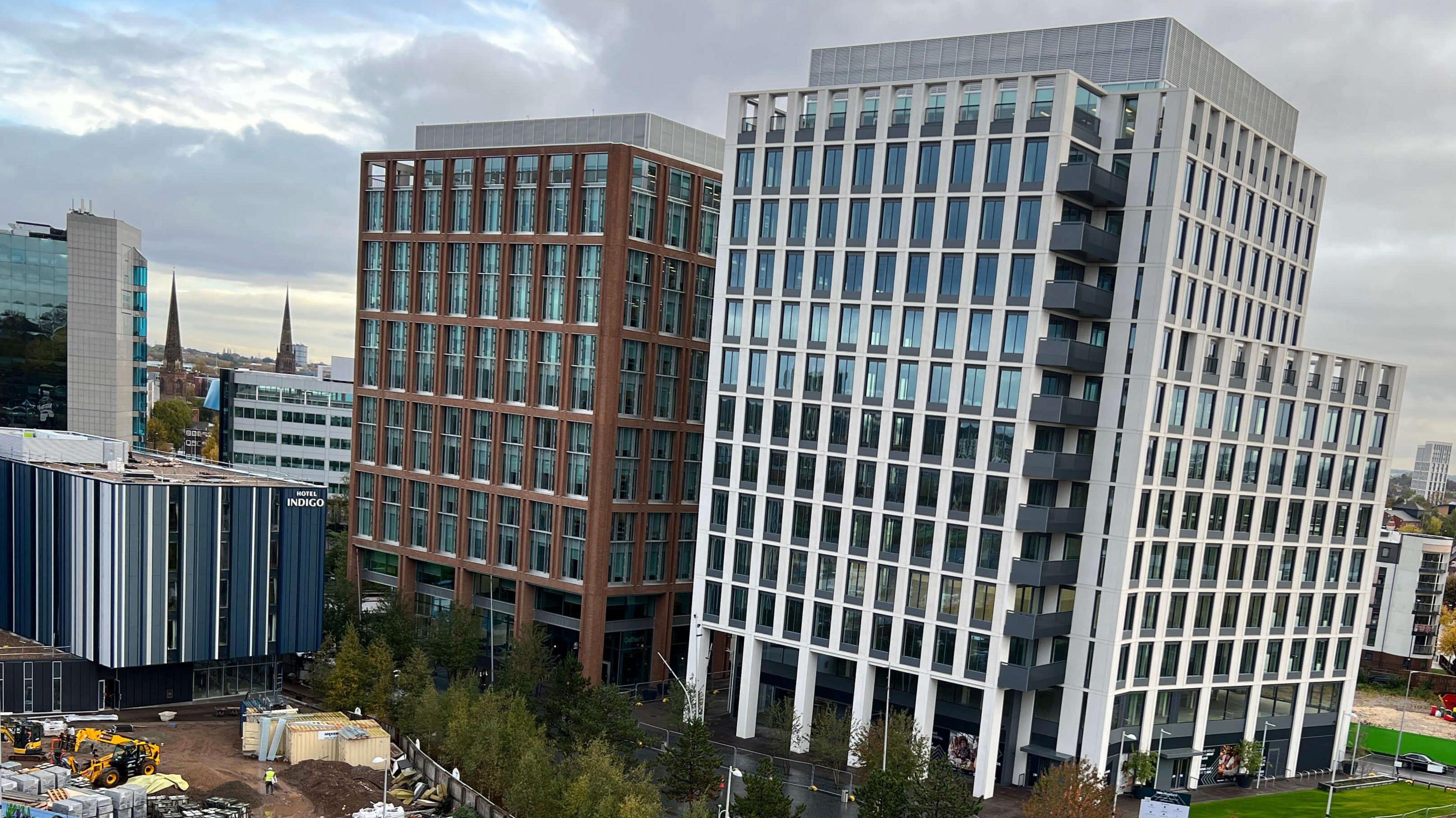 Friargate One (left) and Friargate Two (right) in Coventry city centre.