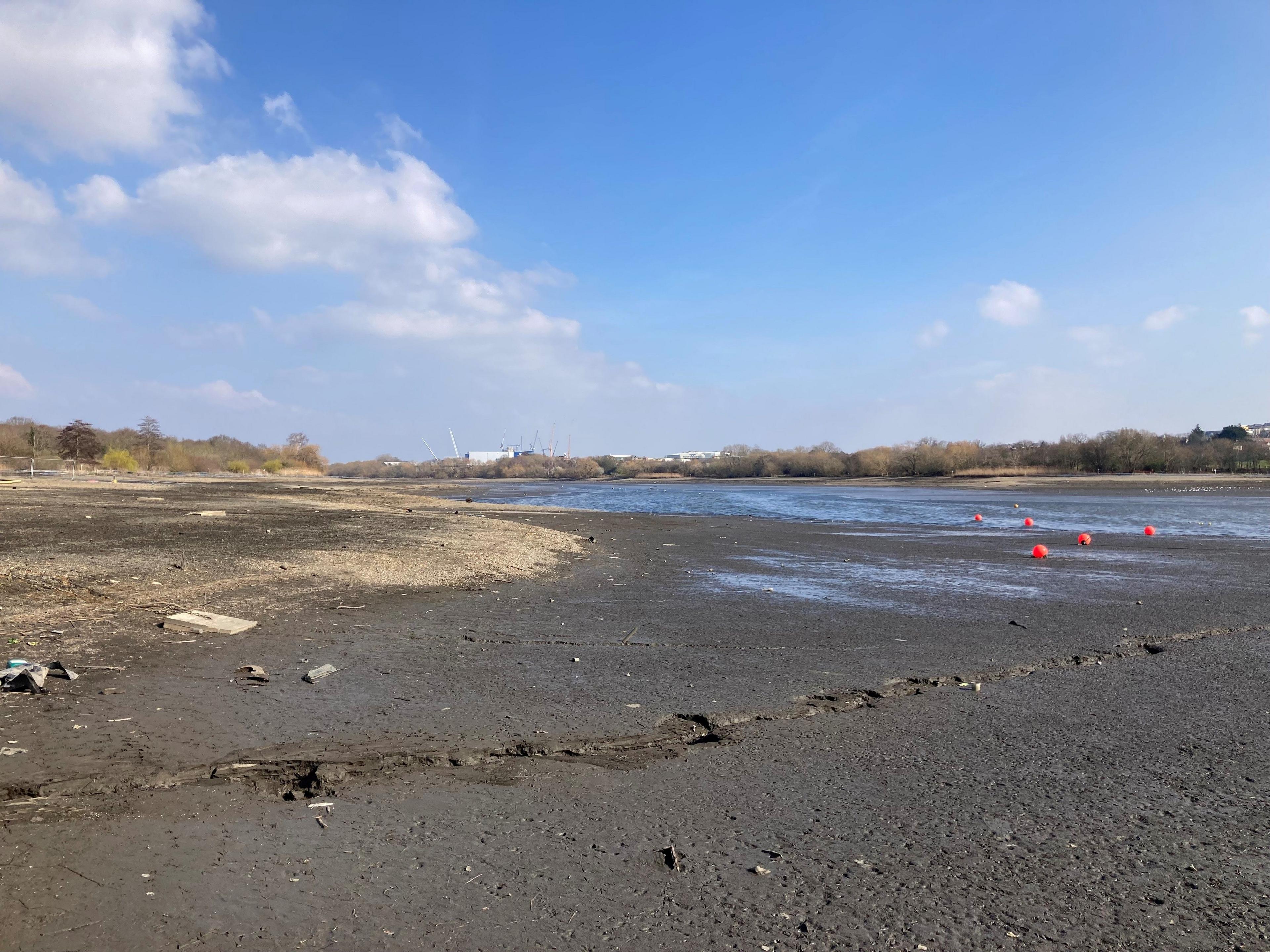 The drained Brent Reservoir 