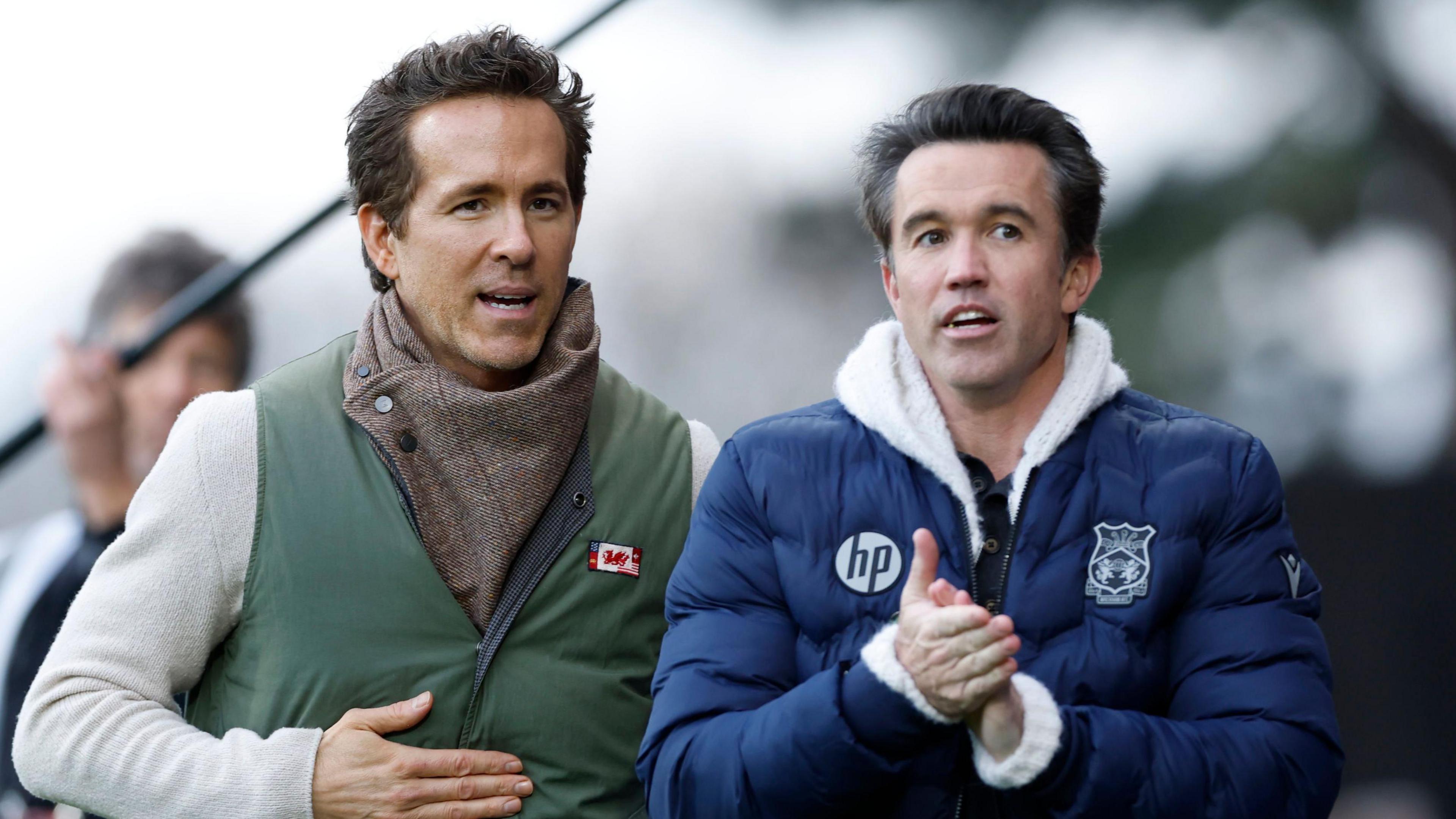 Wrexham's majority owners Ryan Reynolds (left) and Rob Mac