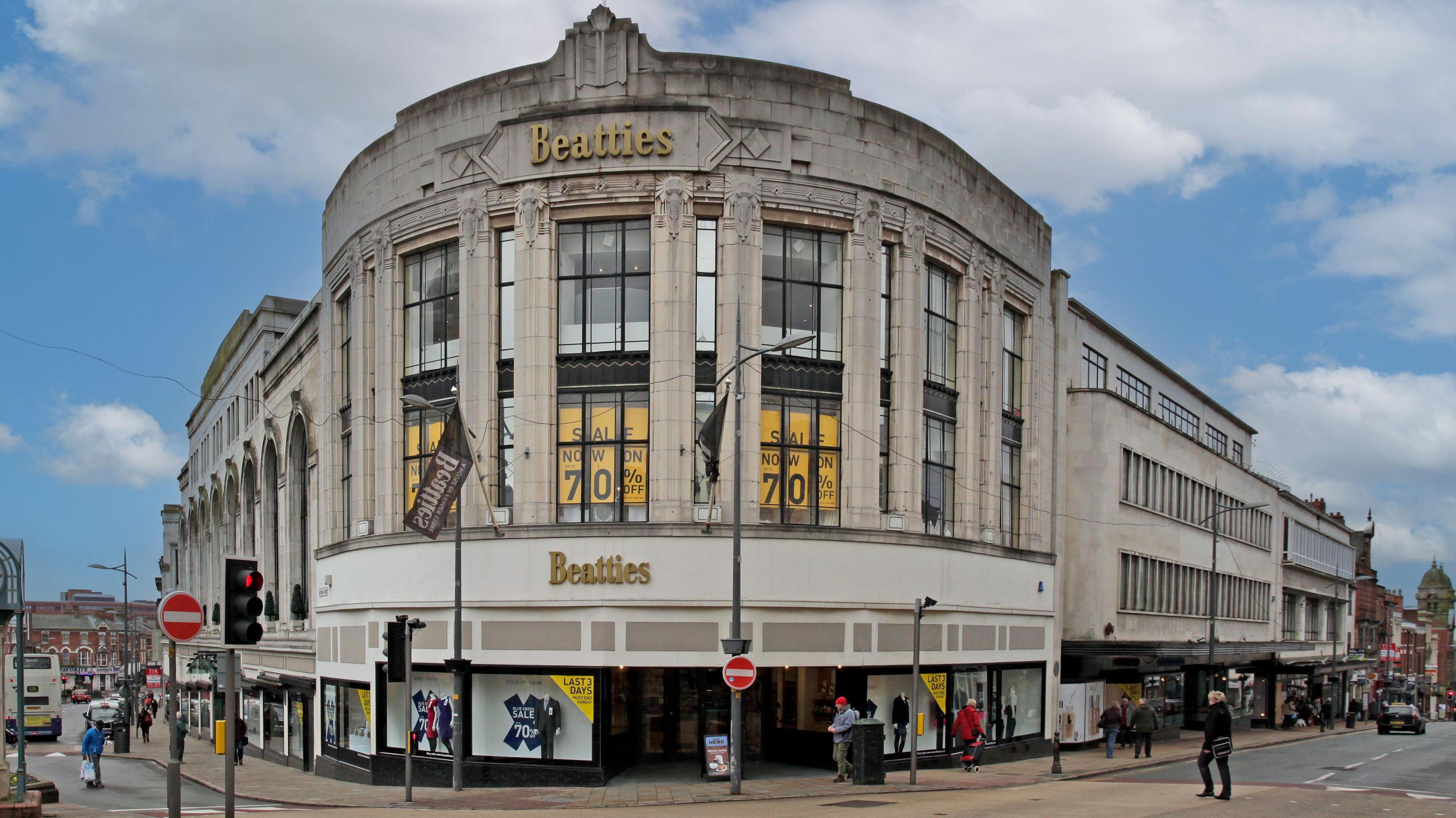 The outside of Beatties in Wolverhampton