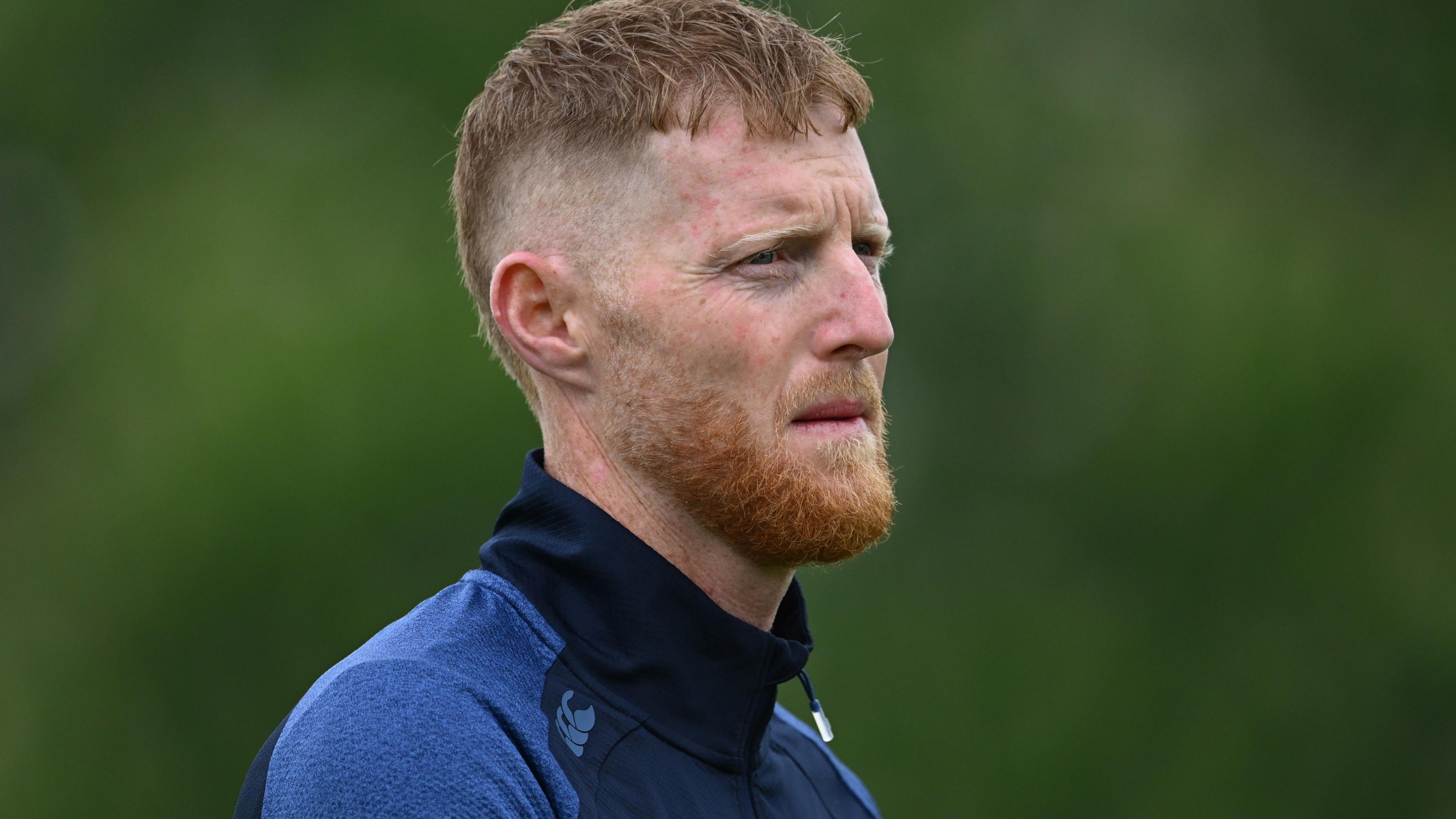 Ben Stokes looks on during Durham training