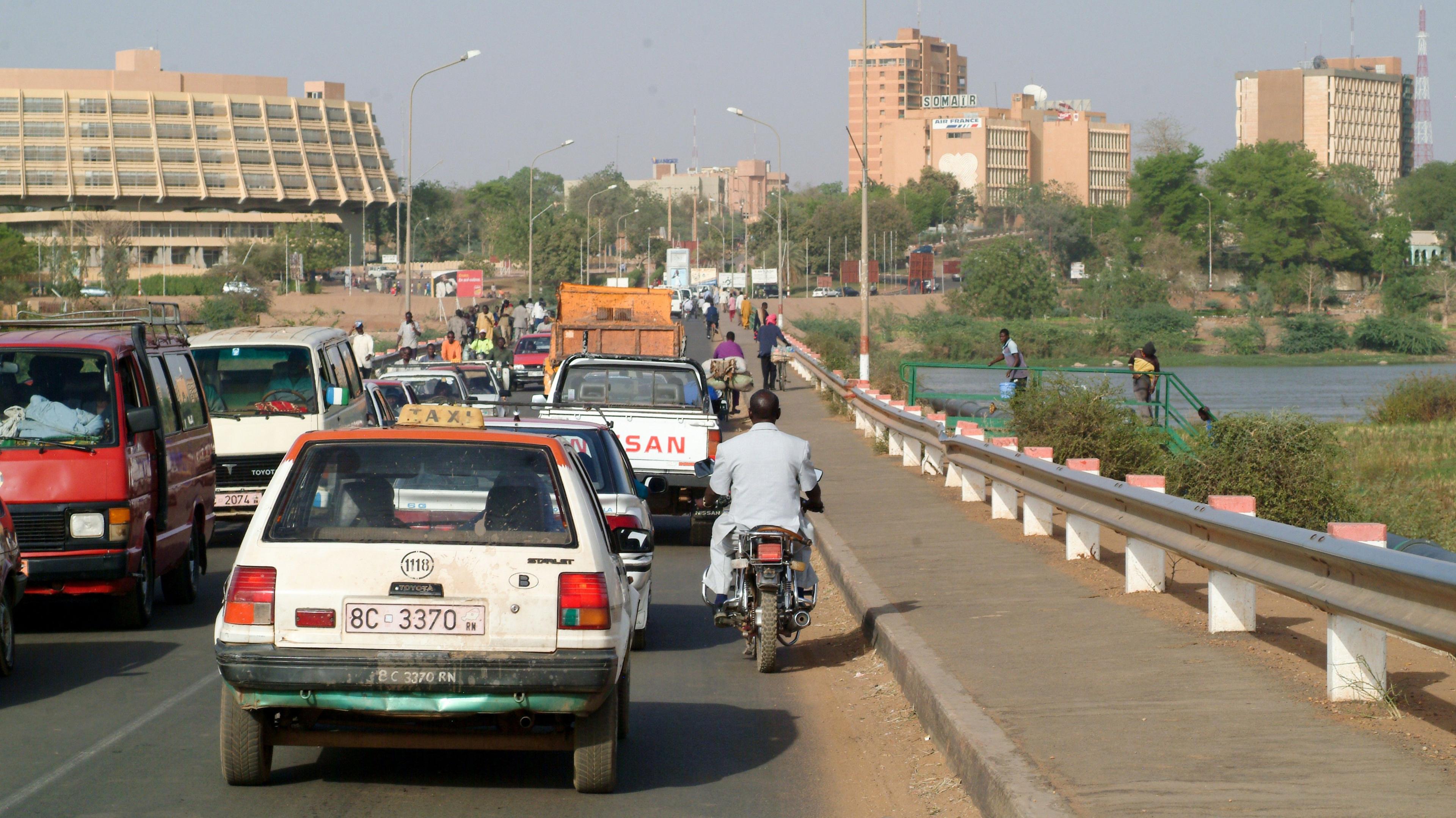 File photo of vehicles crossing a bridge over the Niger river in Niamey