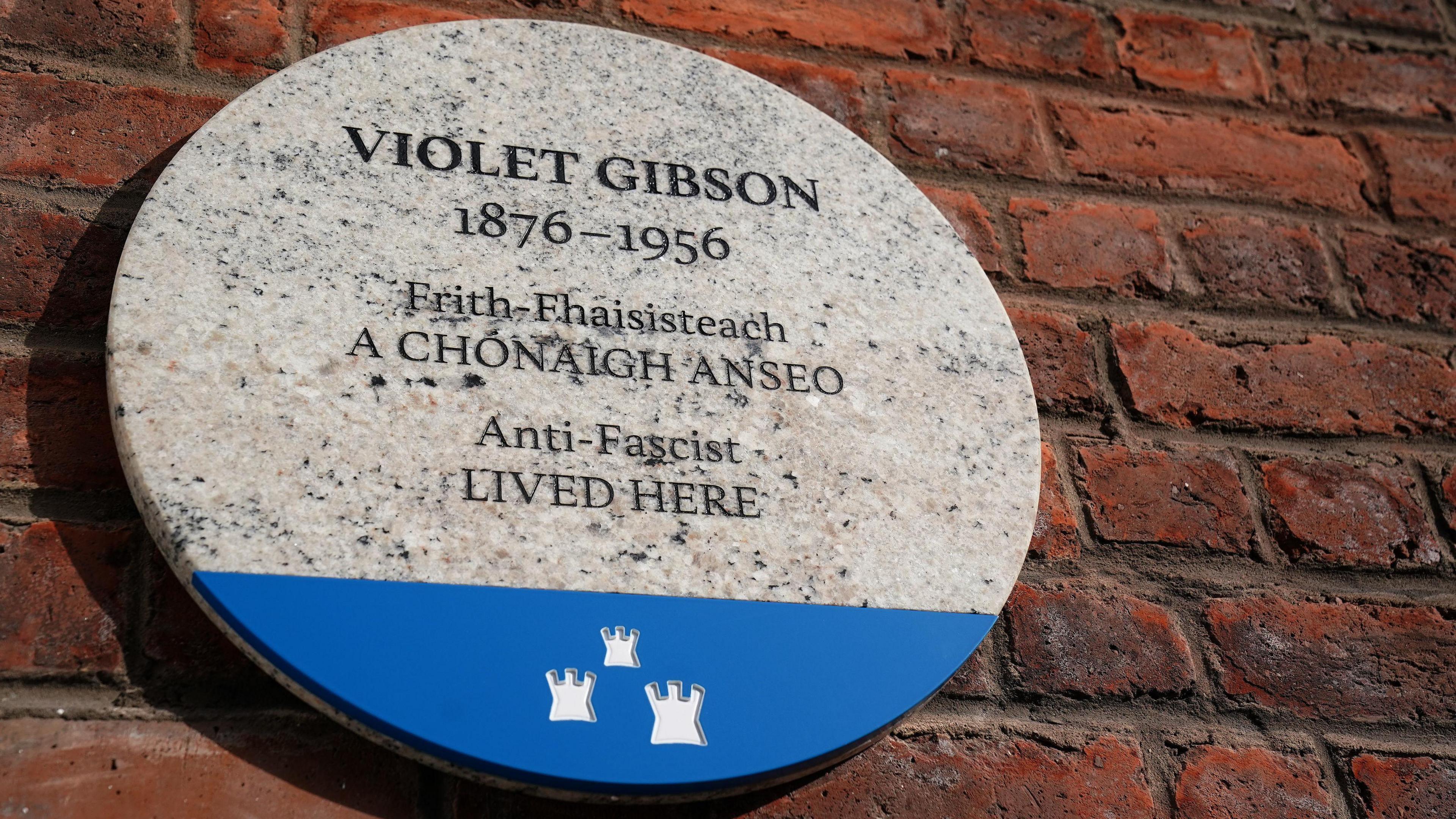 Plaque commemorating Violet Gibson