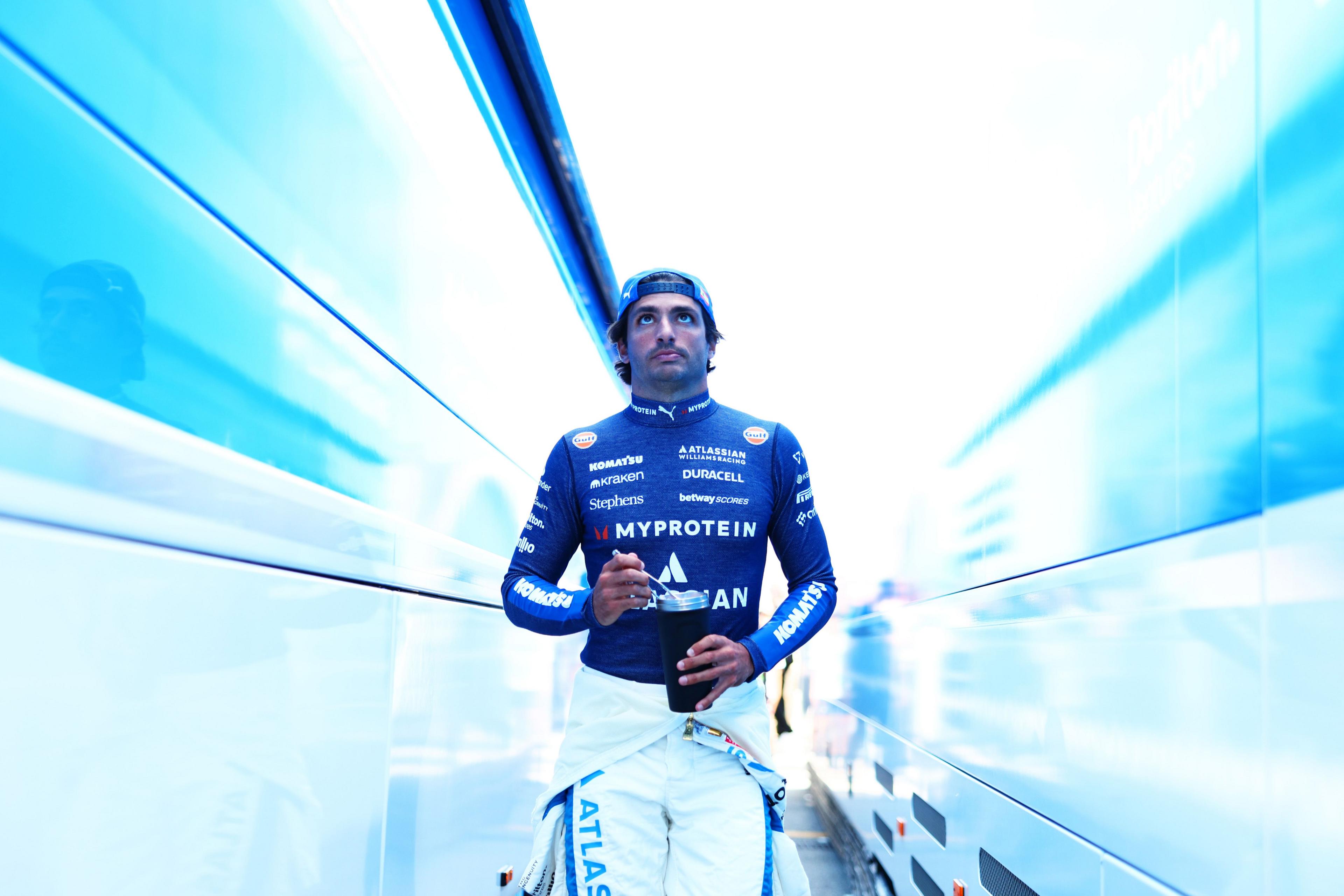 Spain's Carlos Sainz and Williams looks on during final practice ahead of the F1 Grand Prix in Monza, Italy. Photo by Peter Fox