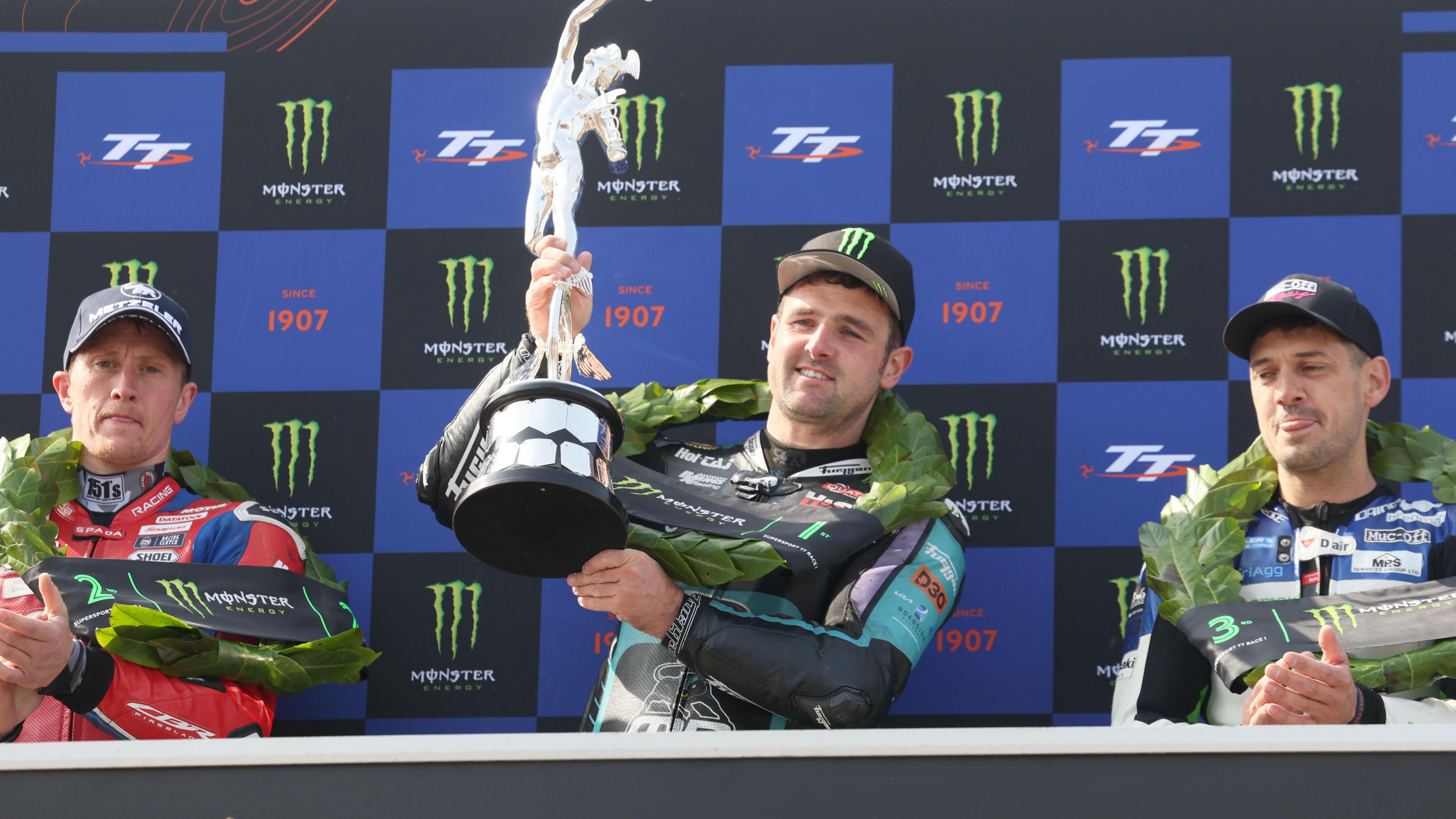 Dean Harrison, Michael Dunlop and James Hillier on the podium