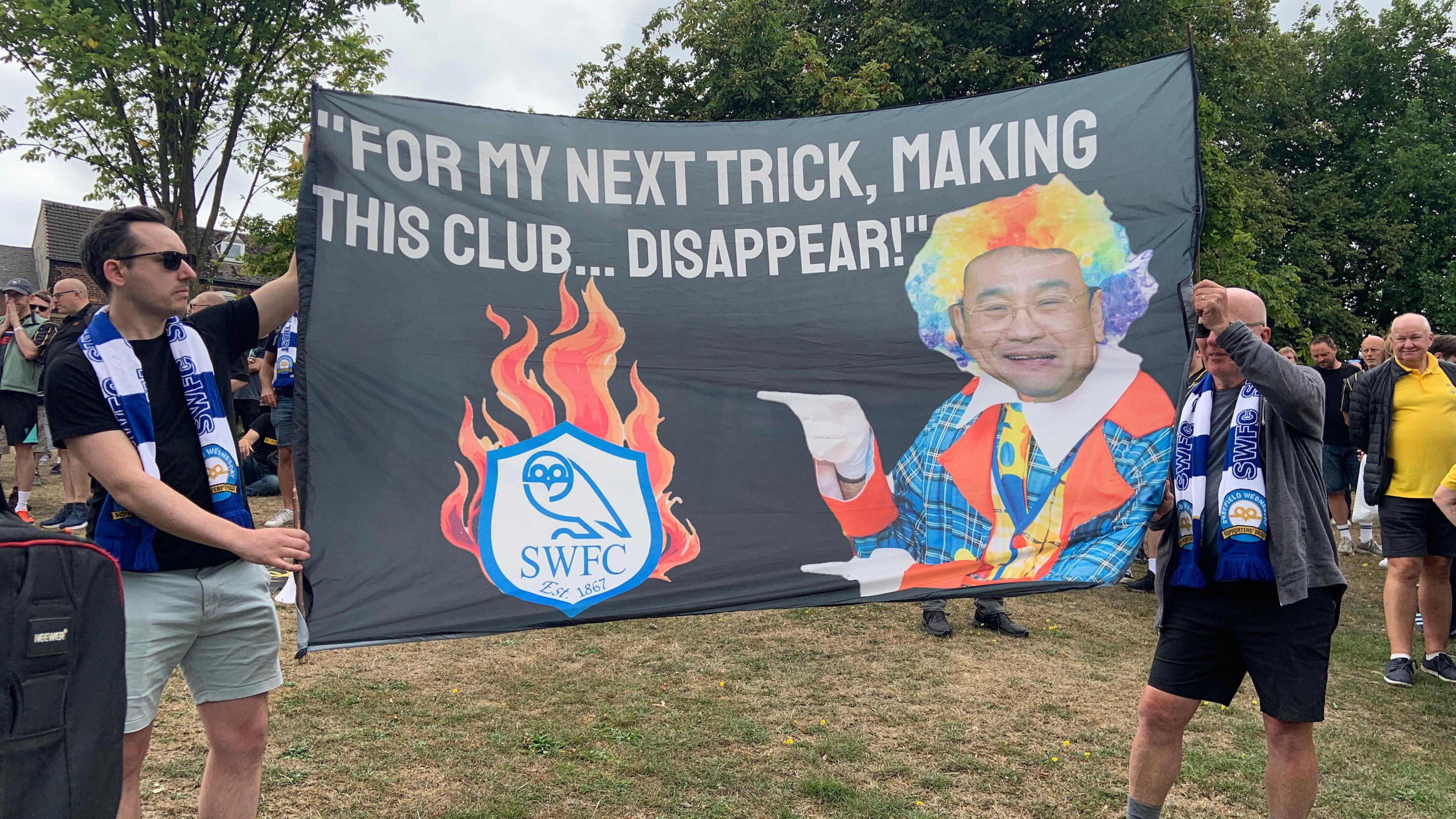 Sheffield Wednesday fans protested before their game with Stoke