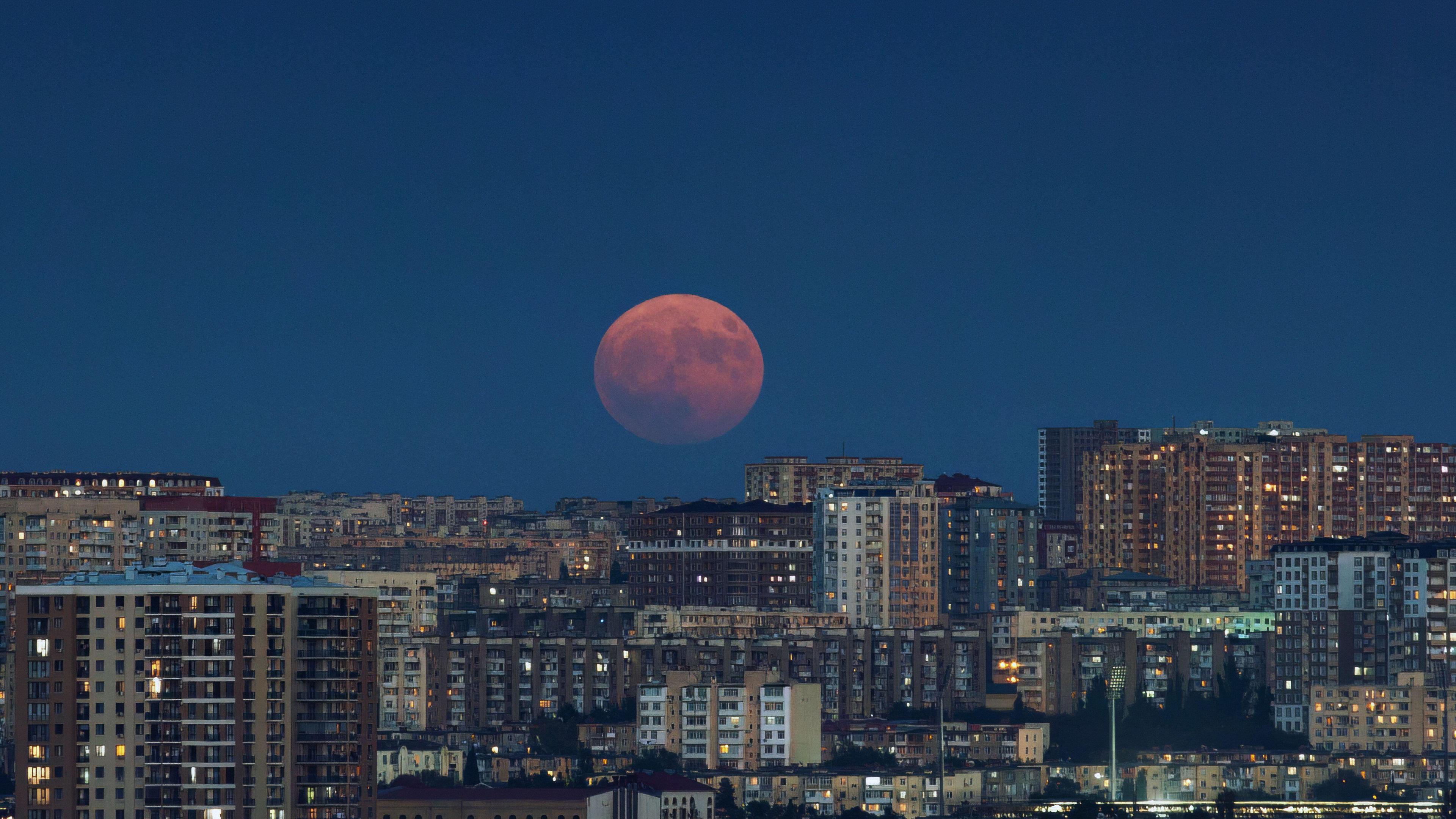 Supermoon over Azerbaijan.