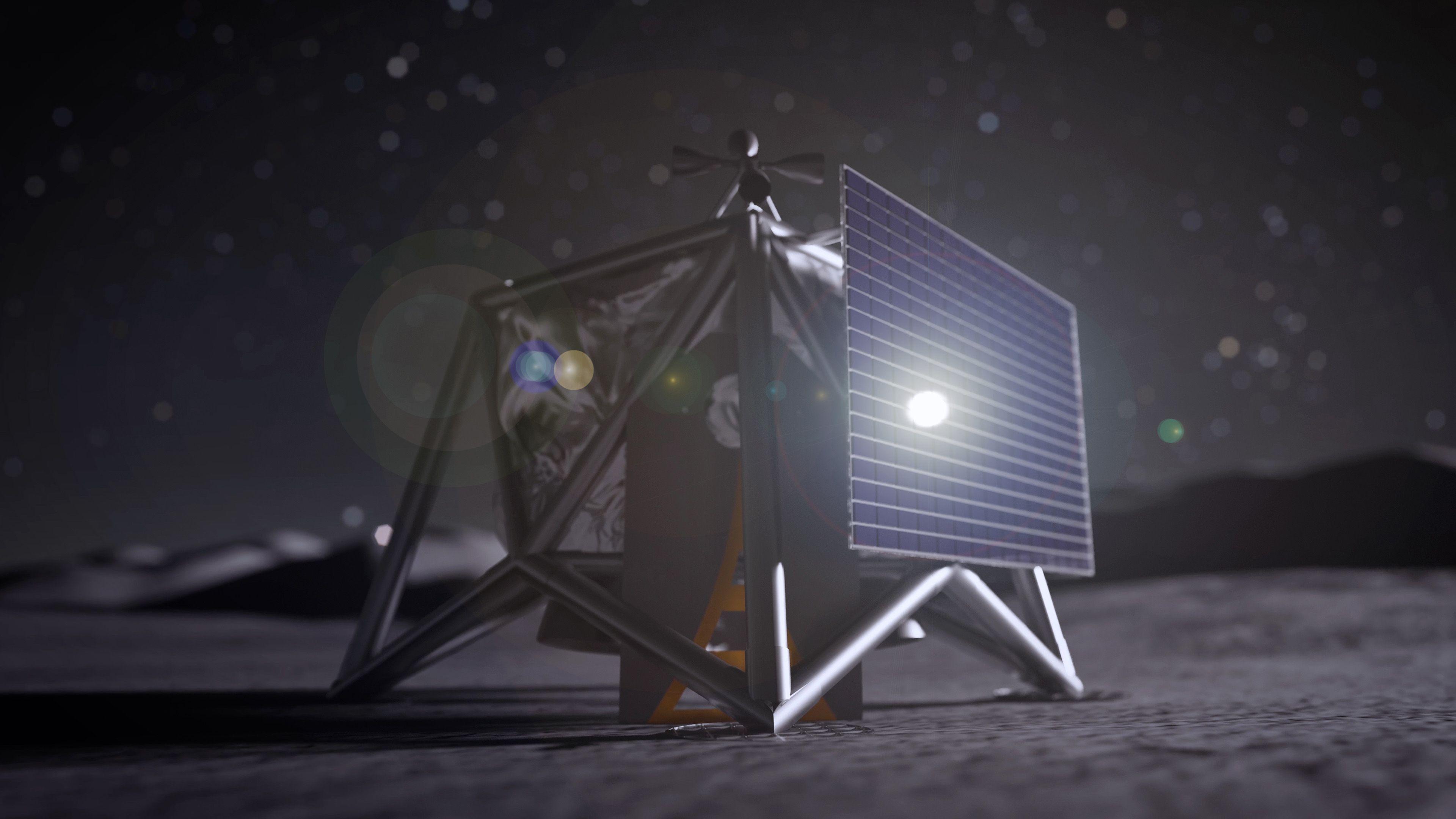 A drawing of a drone in Nasa's MoonFall programme that will survey the South Pole