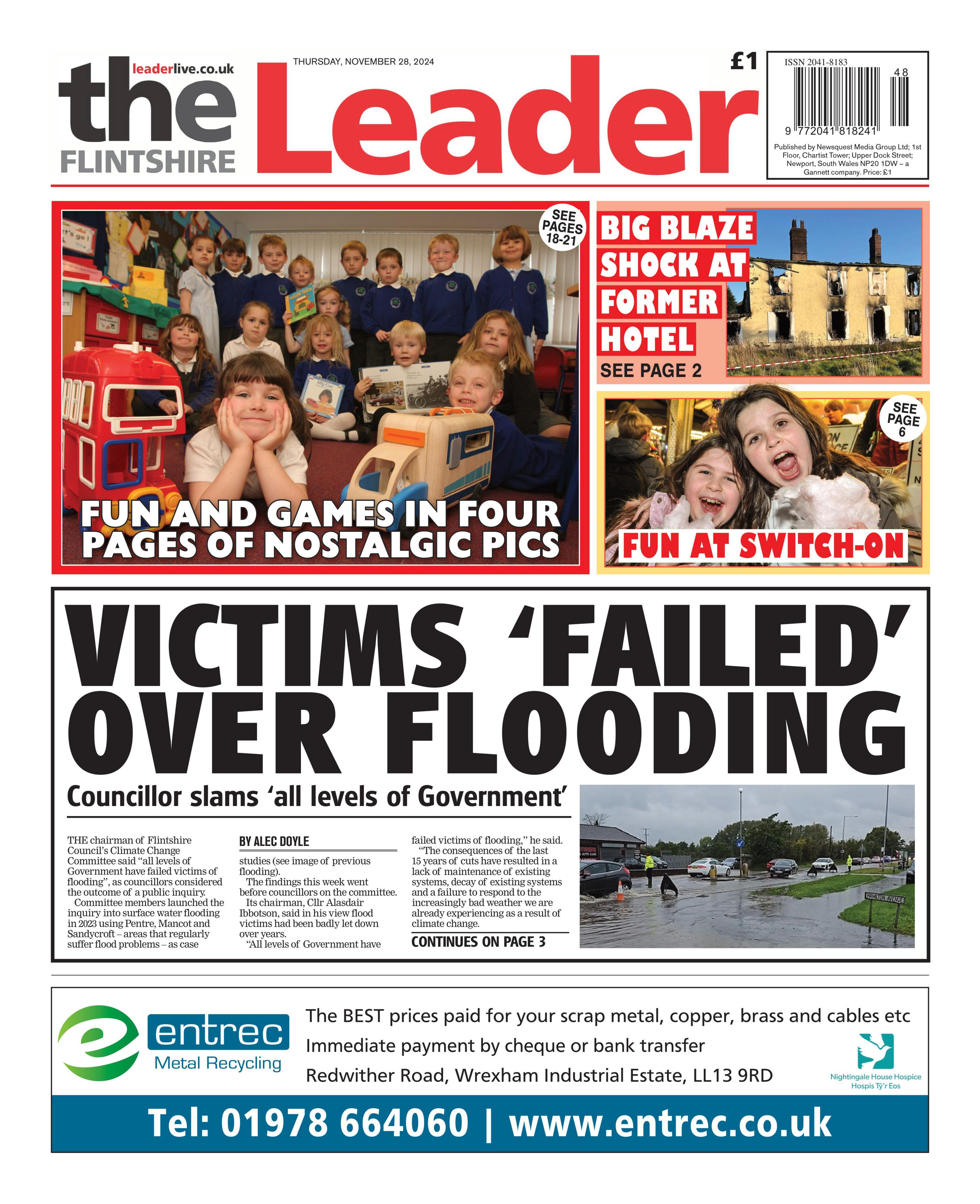 Front page of the Flintshire Leader