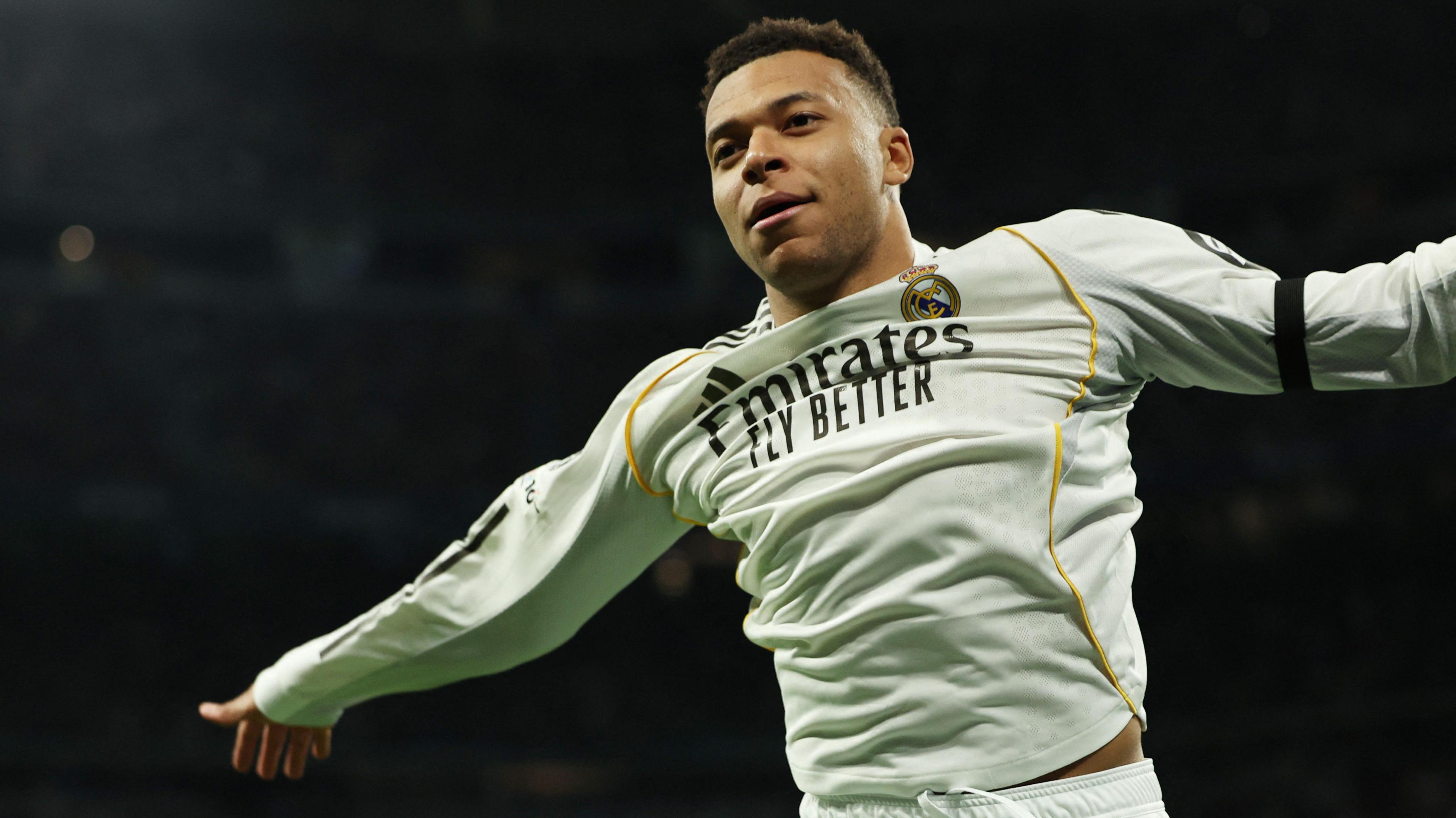 Kylian Mbappe celebrates a goal