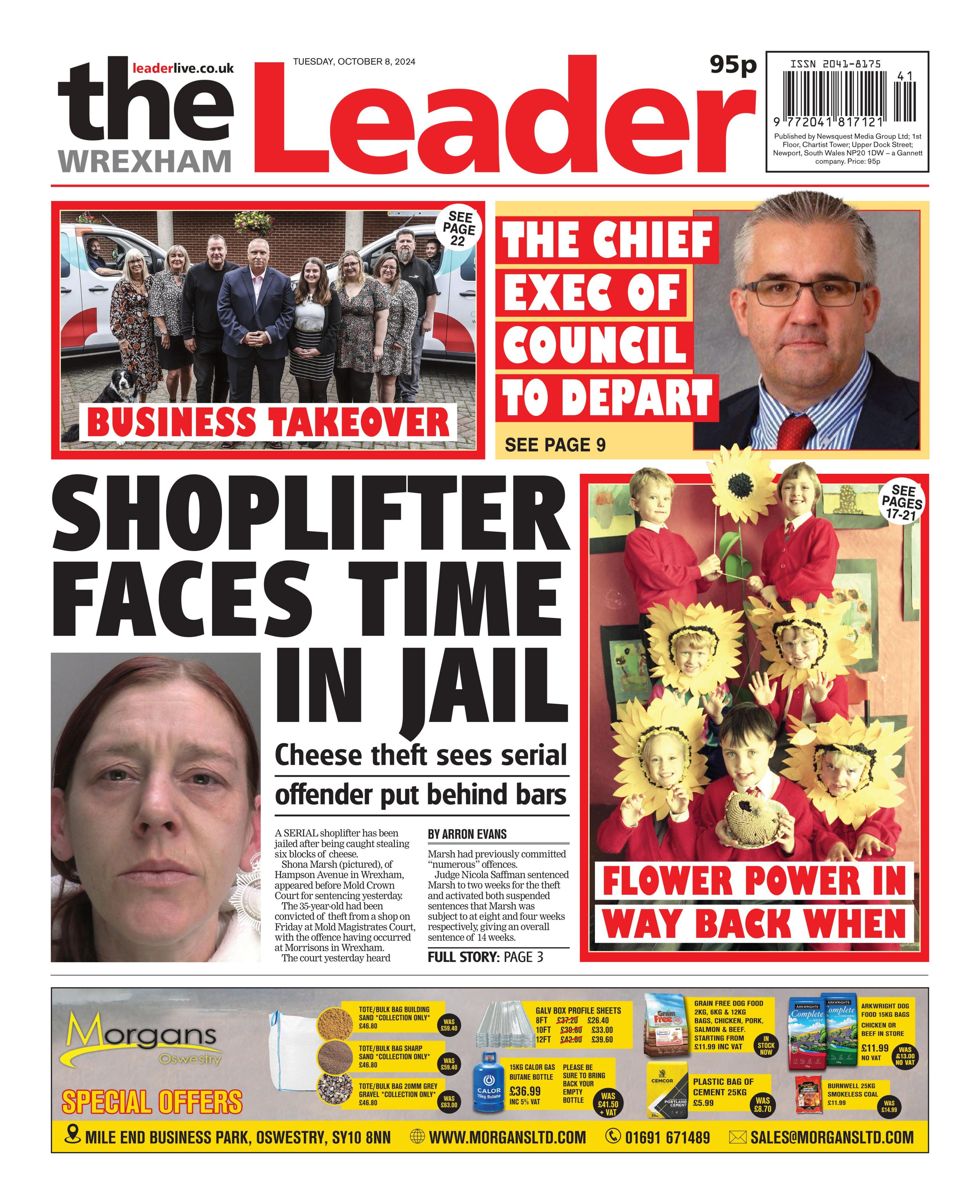 Front page of Wrexham Leader