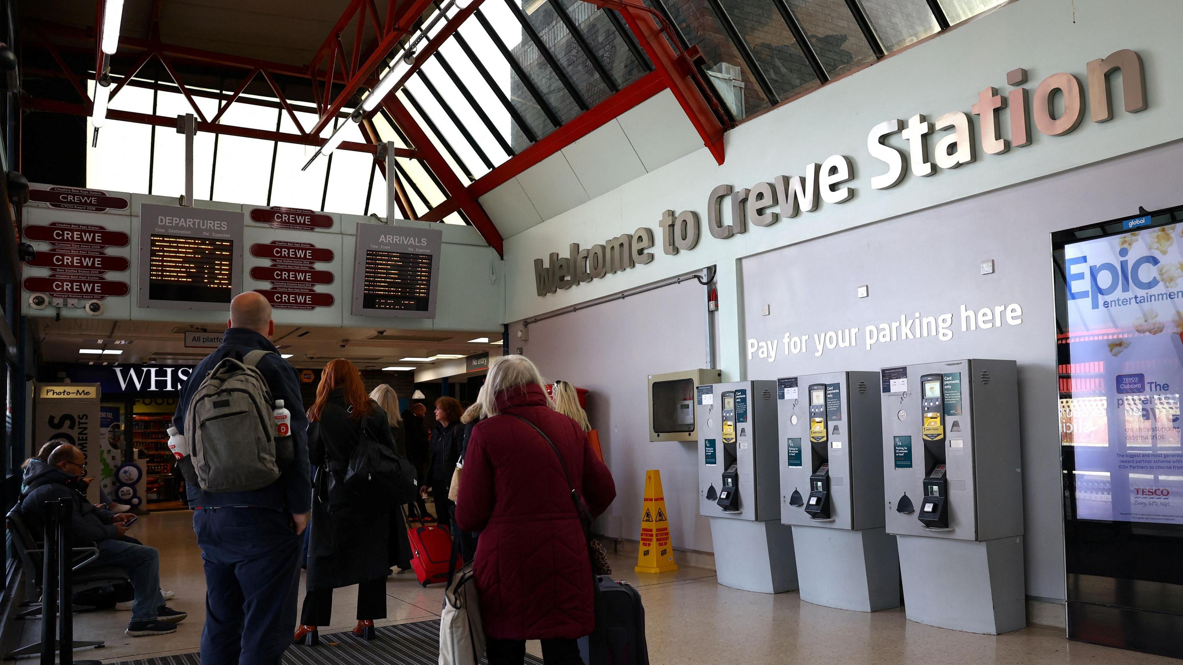 People inside Crewe Station