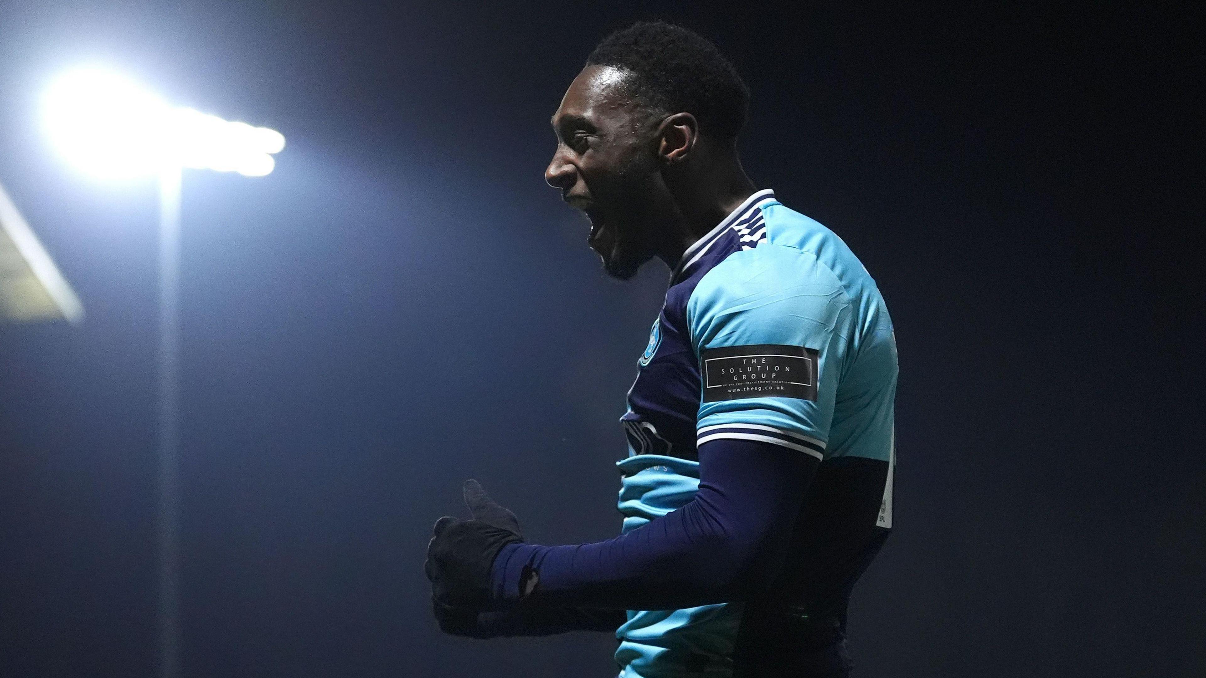 Brandon Hanlan celebrating scoring against Portsmouth in the FA Cup