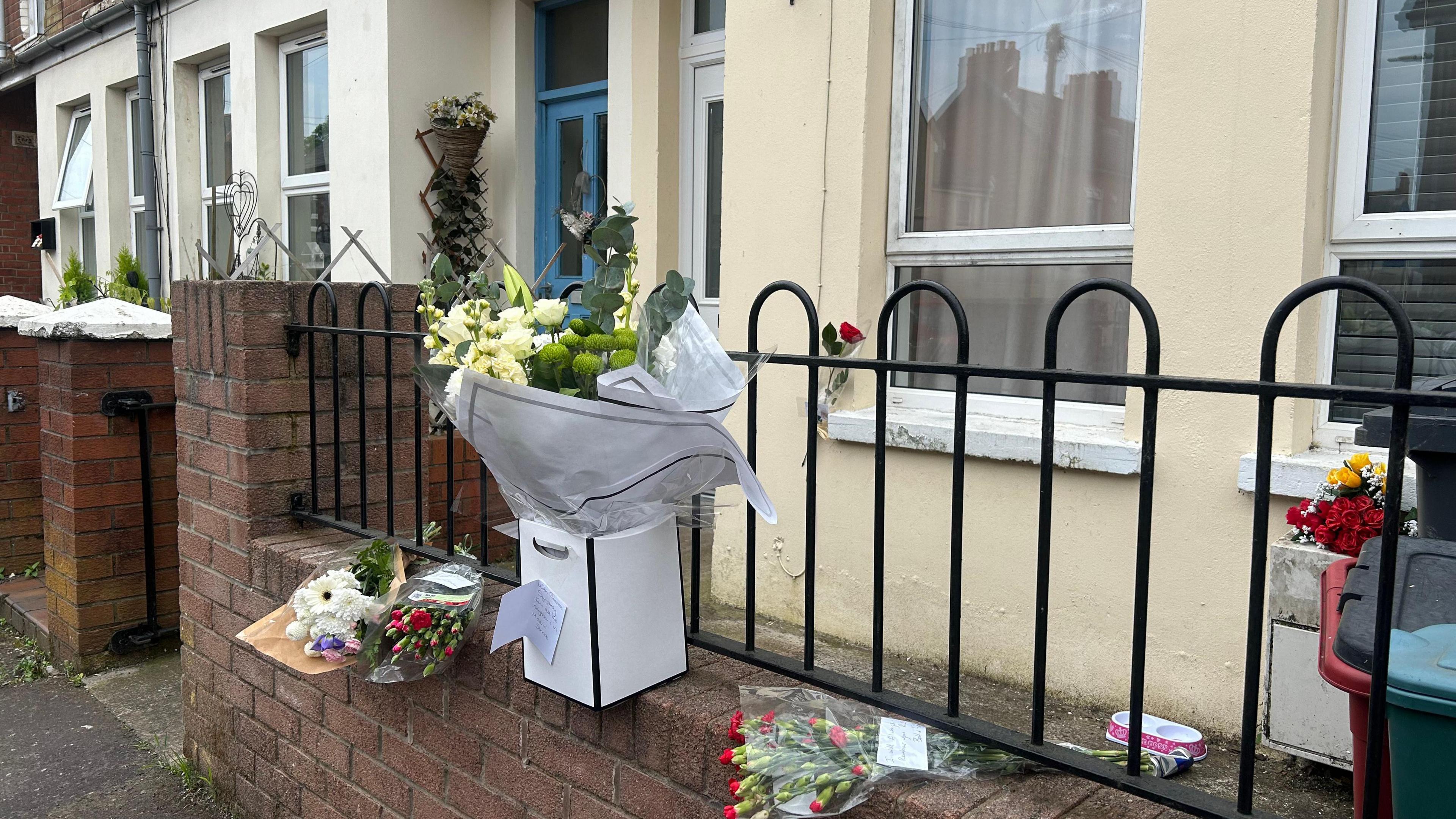 Flowers outside a house