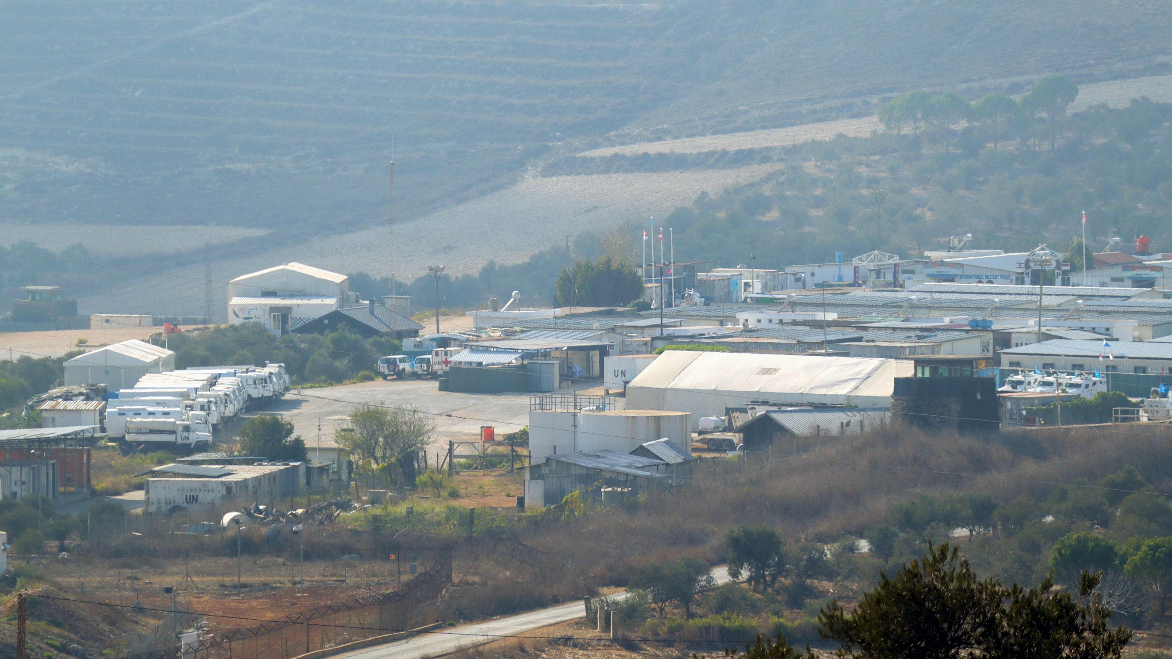 The base of the United Nations Interim Forces in Lebanon (UNIFIL) in Ebel El Saqi Marjeyoun District, southern Lebanon, 10 October 