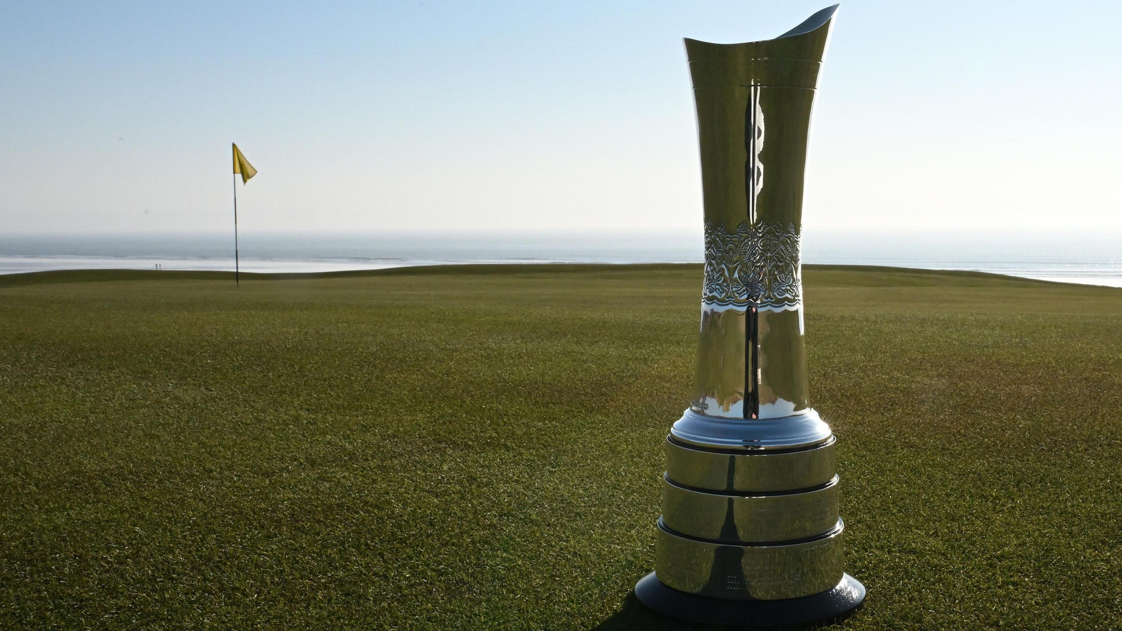 The AIG Women's Open trophy pictured at Royal Porthcawl