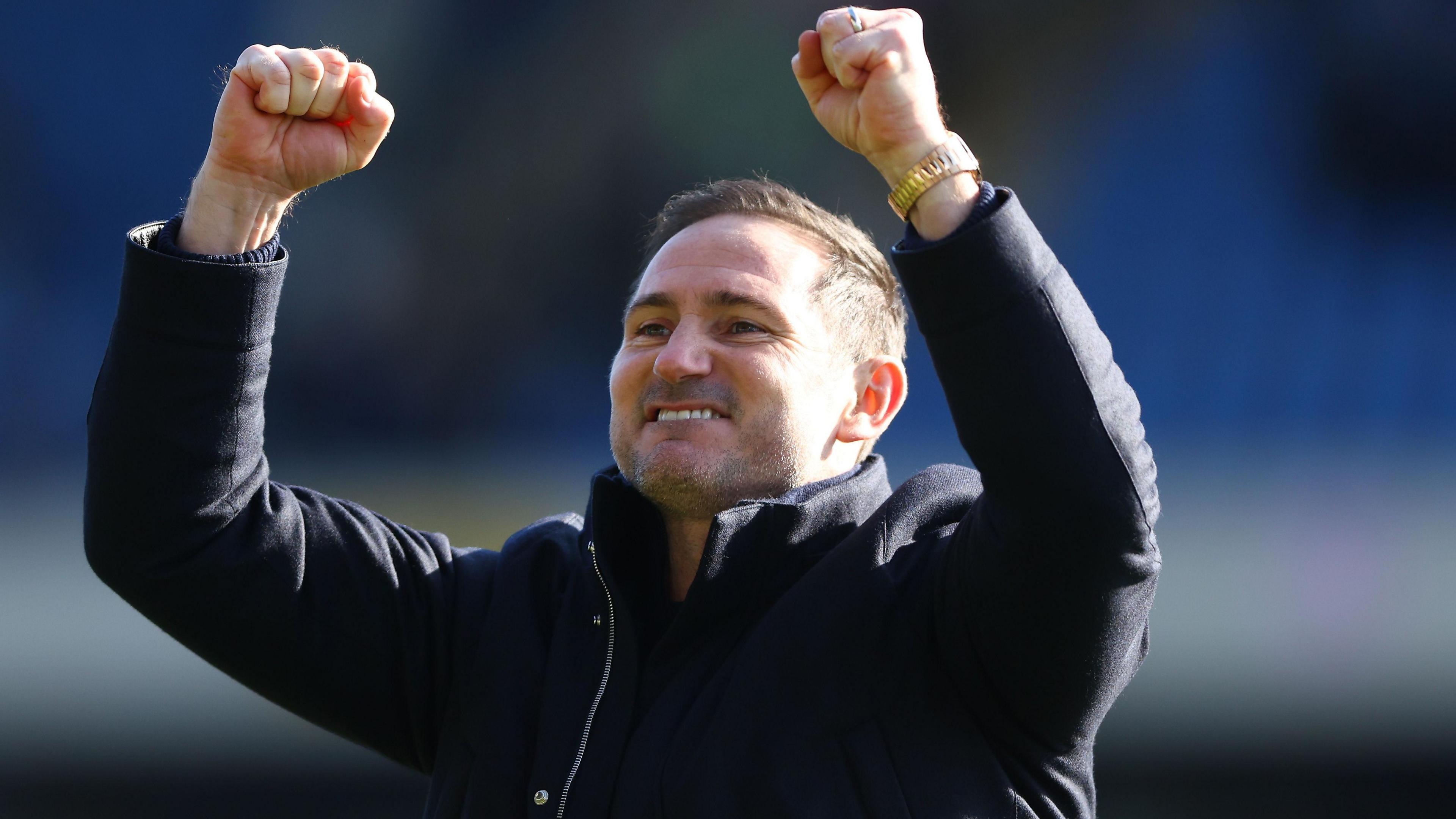 Frank Lampard celebrates victory over Oxford United 