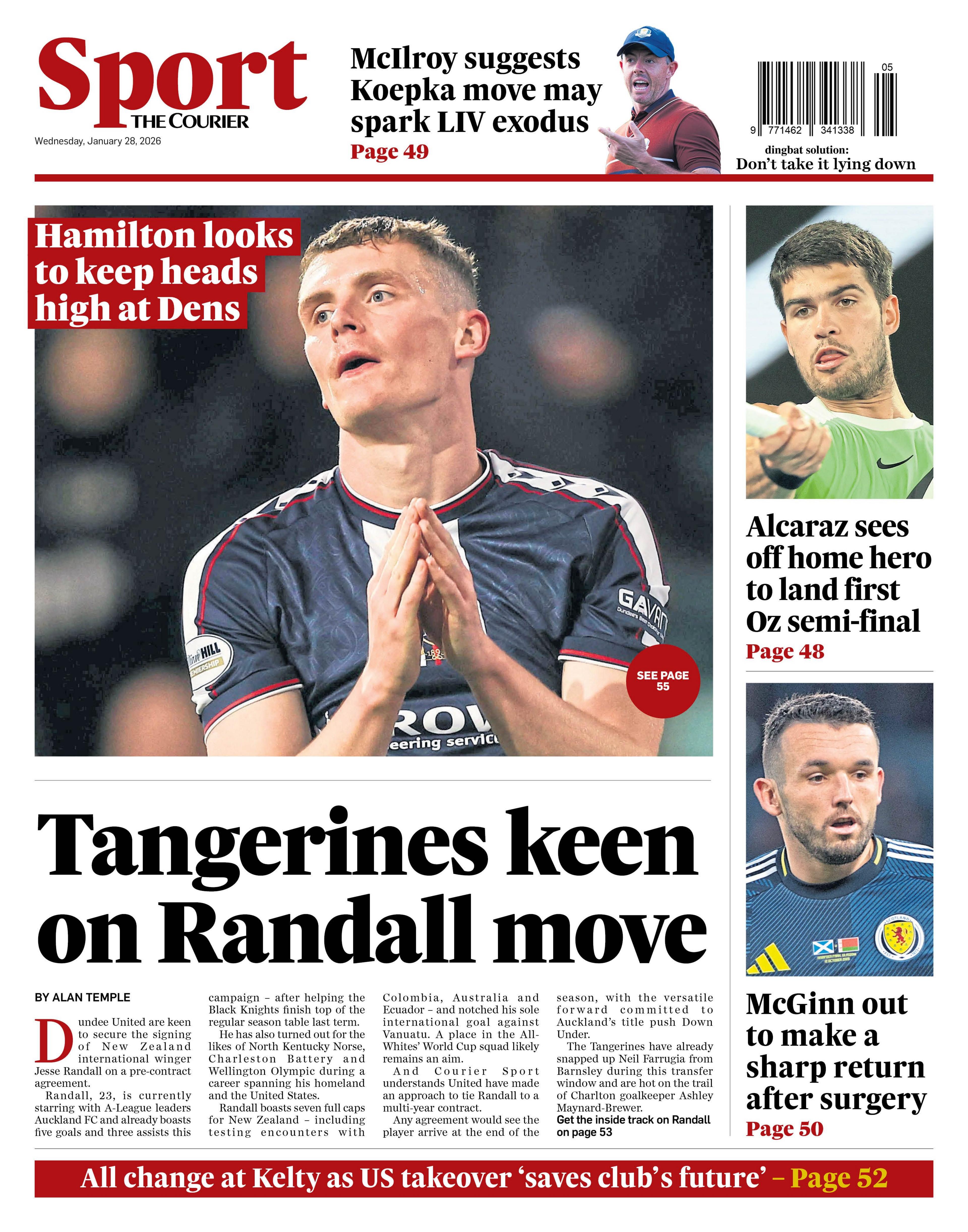 The back page of The Courier