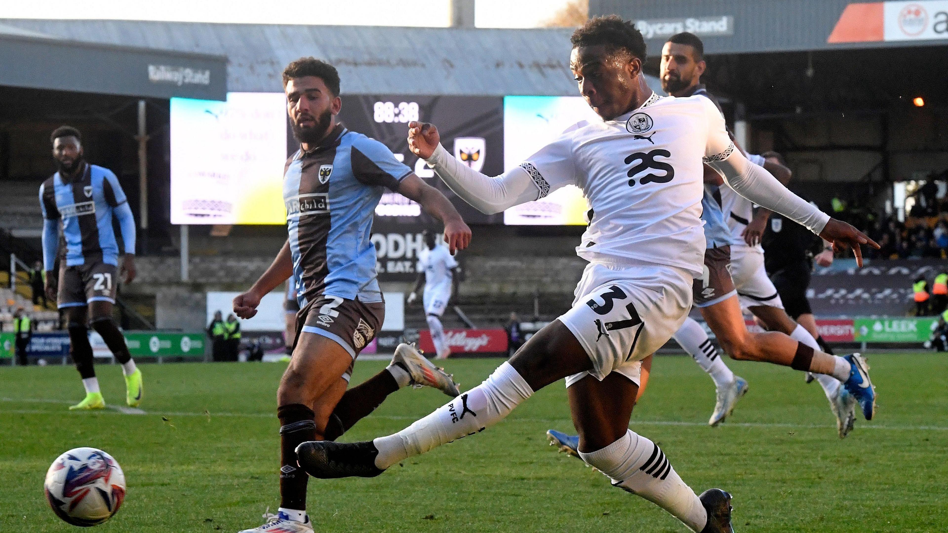 Brighton's Benicio Baker-Boaitey in action on loan at Port Vale 